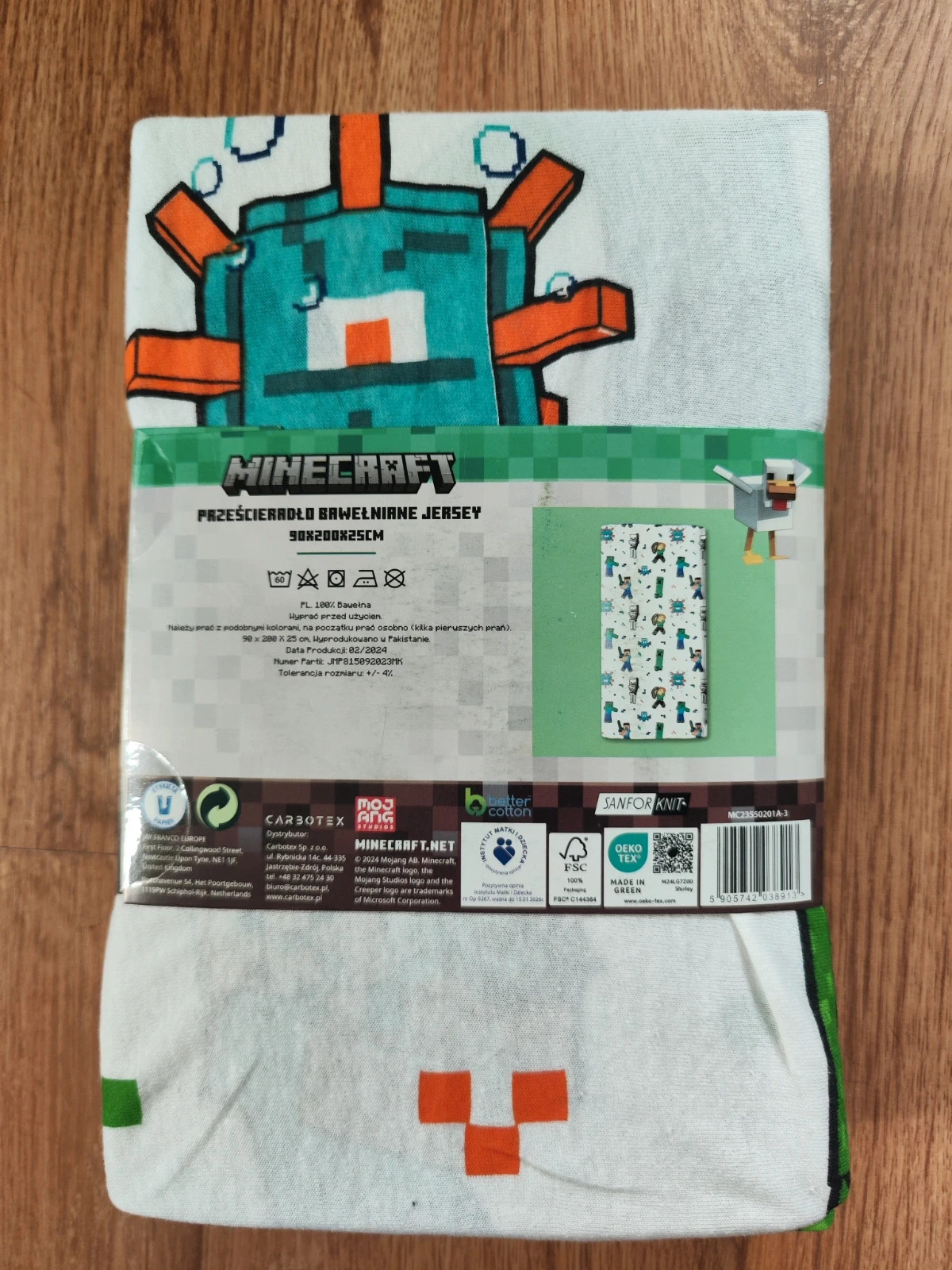 Prześcieradło Minecraft dla dzieci