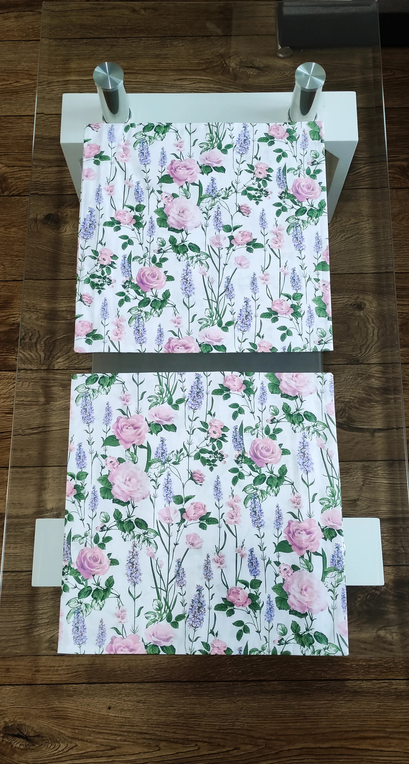 Poszewki na poduszki fioletowe białe róż pudrowy kwiatki lawenda prowansalskie