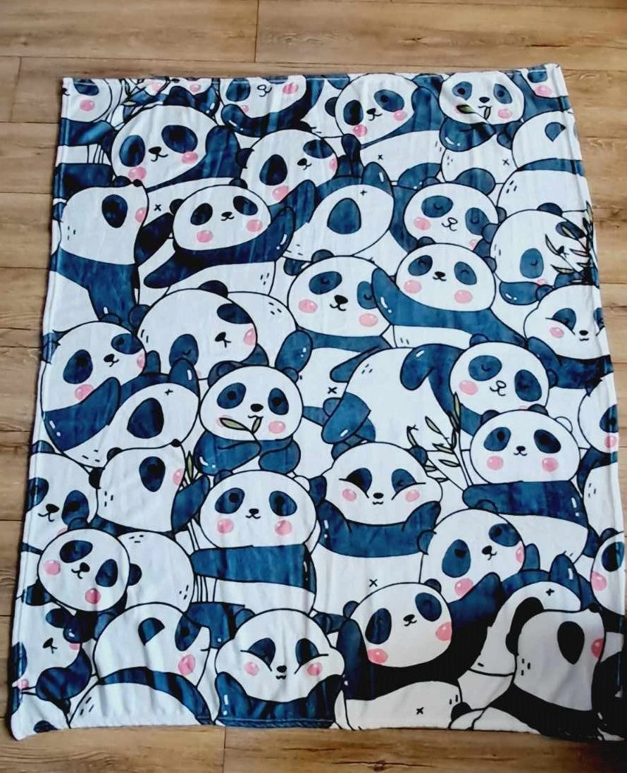 Koc Kocyk Narzuta Panda Miś 130 x 150 Dziecięce Na Łóżeczko