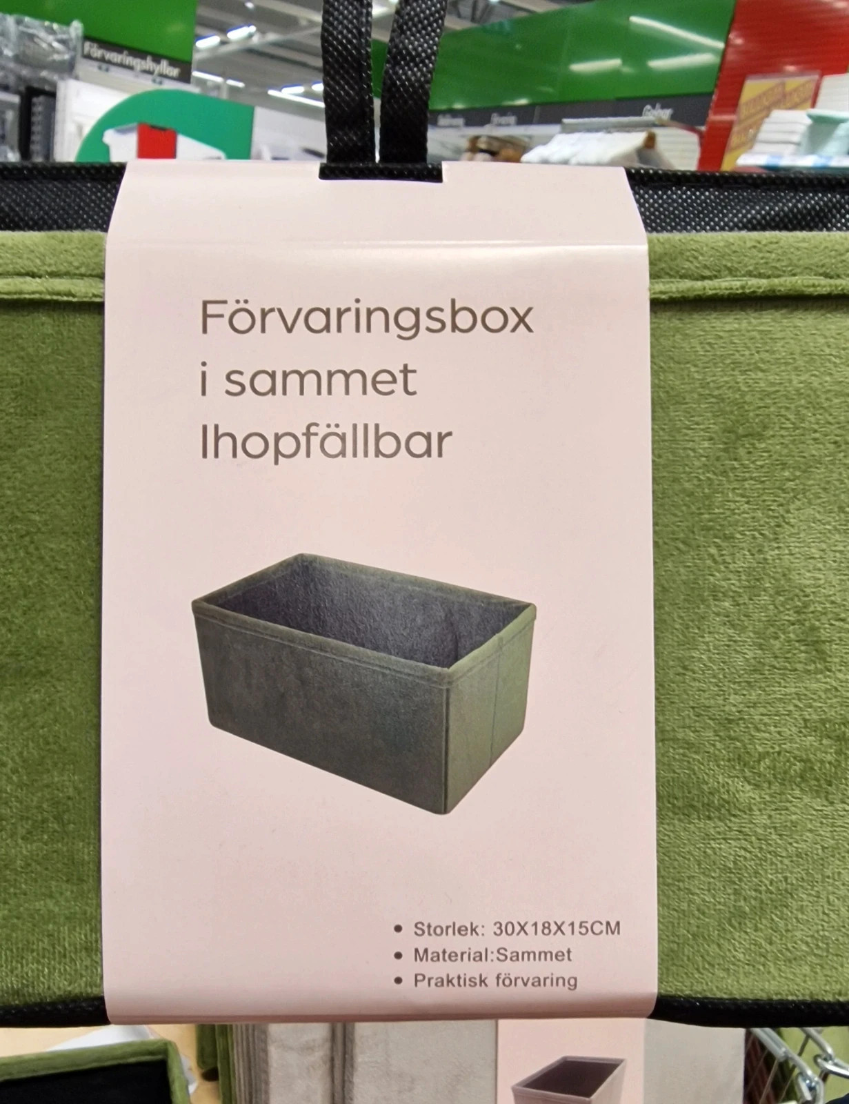 Tre st oanvänd förvaringen i sammet