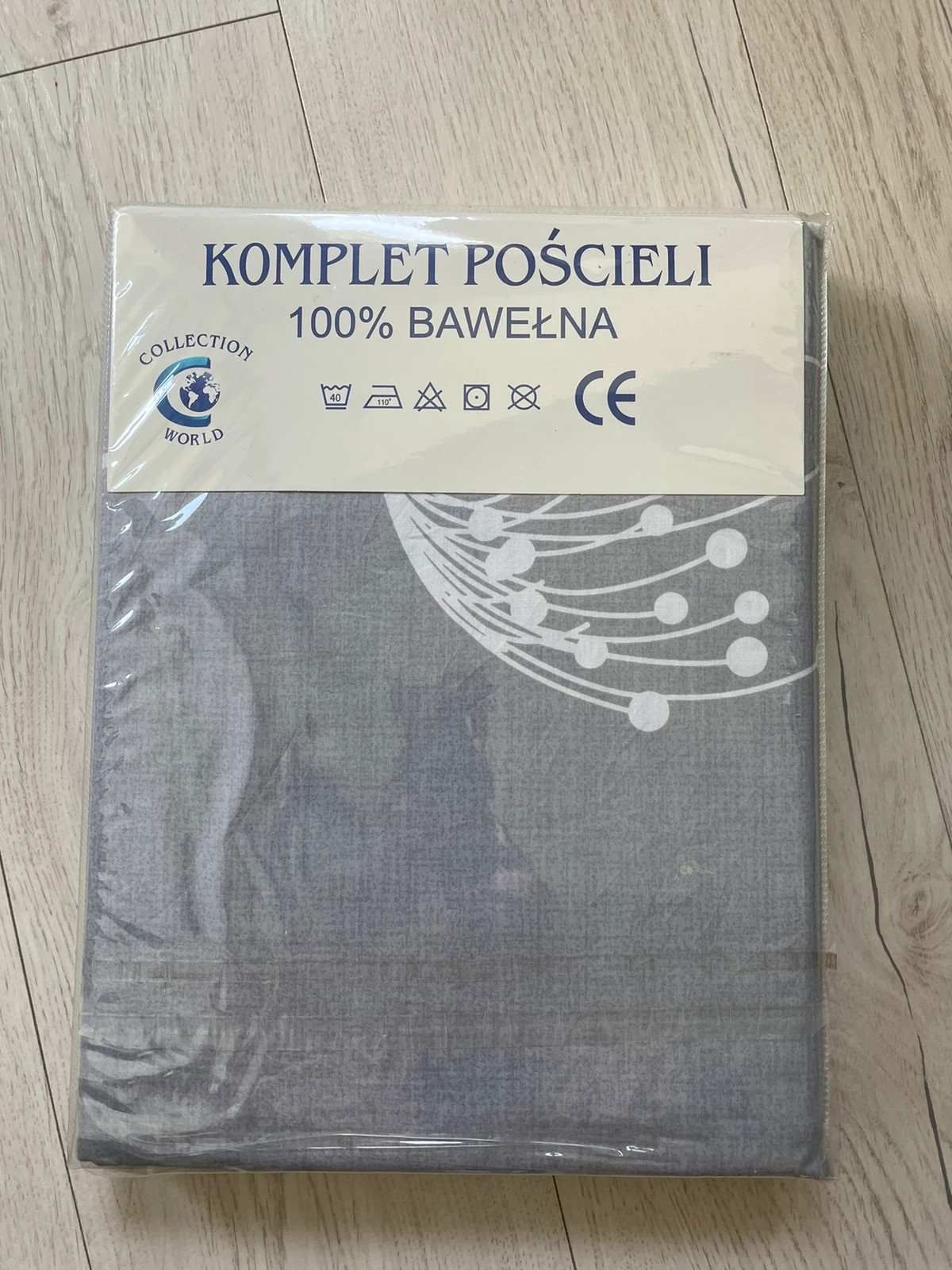 Pościel bawełniana dwustronny komplet pościeli szara beżowa w dmuchawce premium 200cm x220 cm