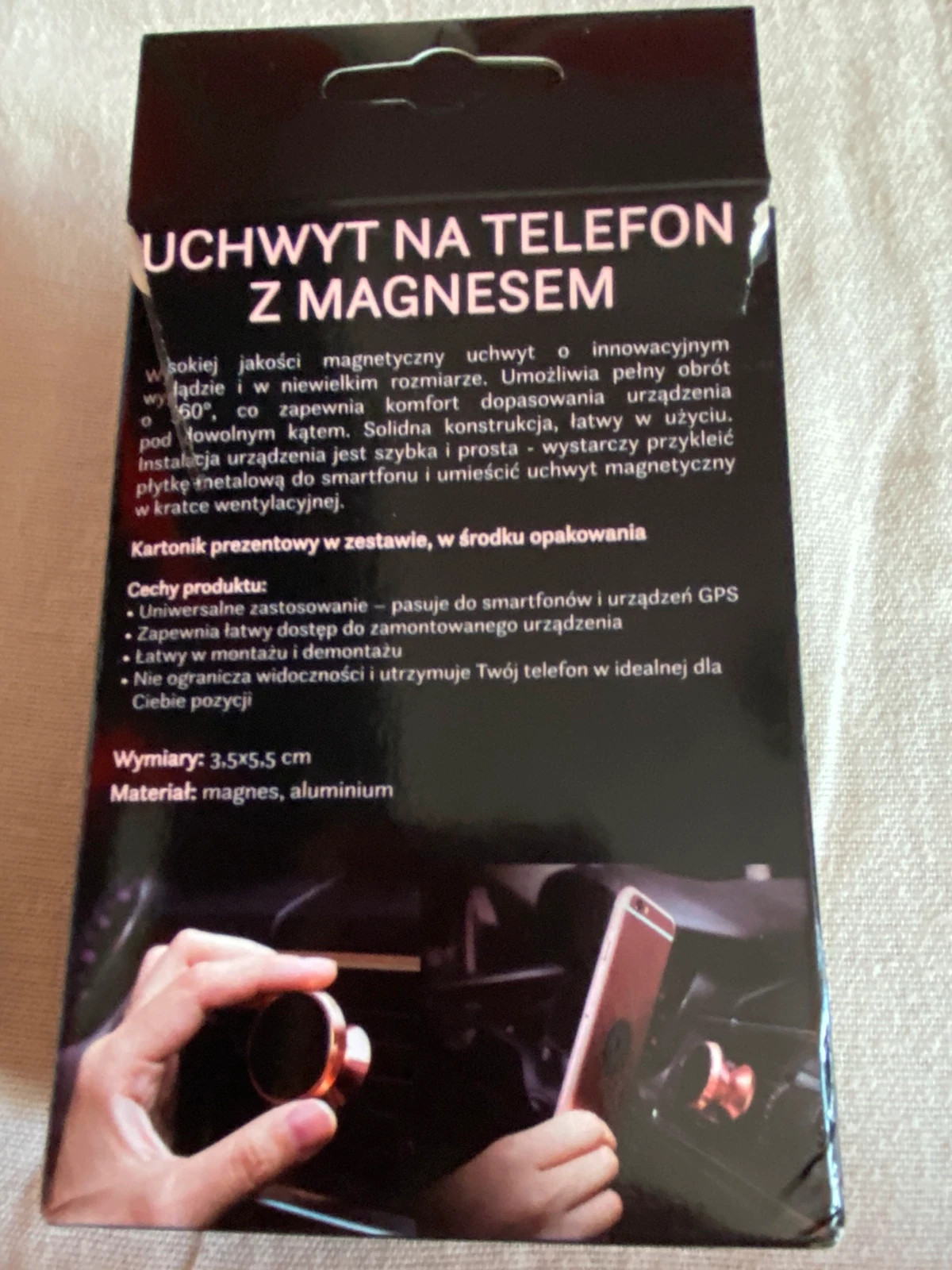 Uchwyt na telefon z magnesem