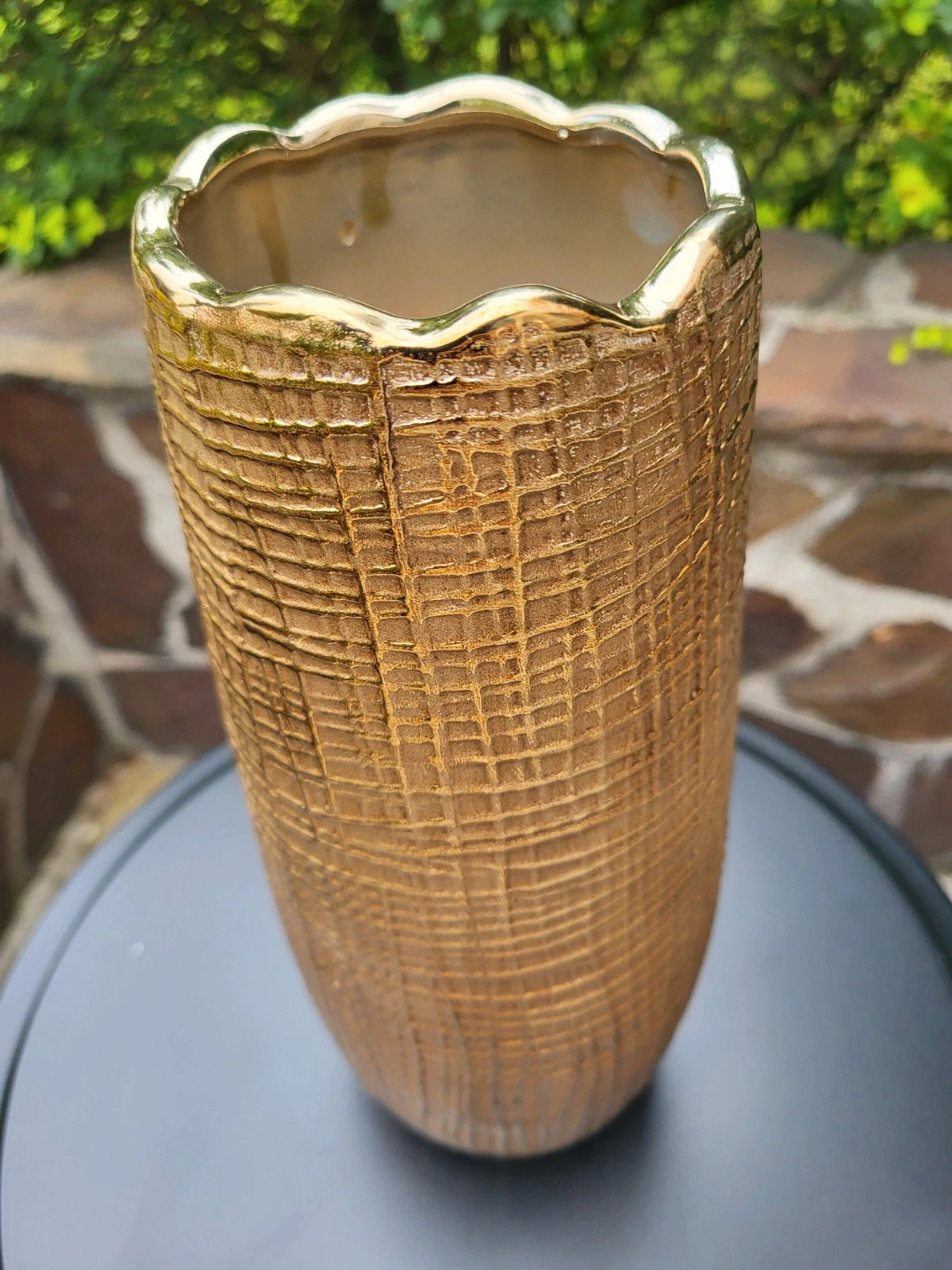 Wazon ceramiczny złoty