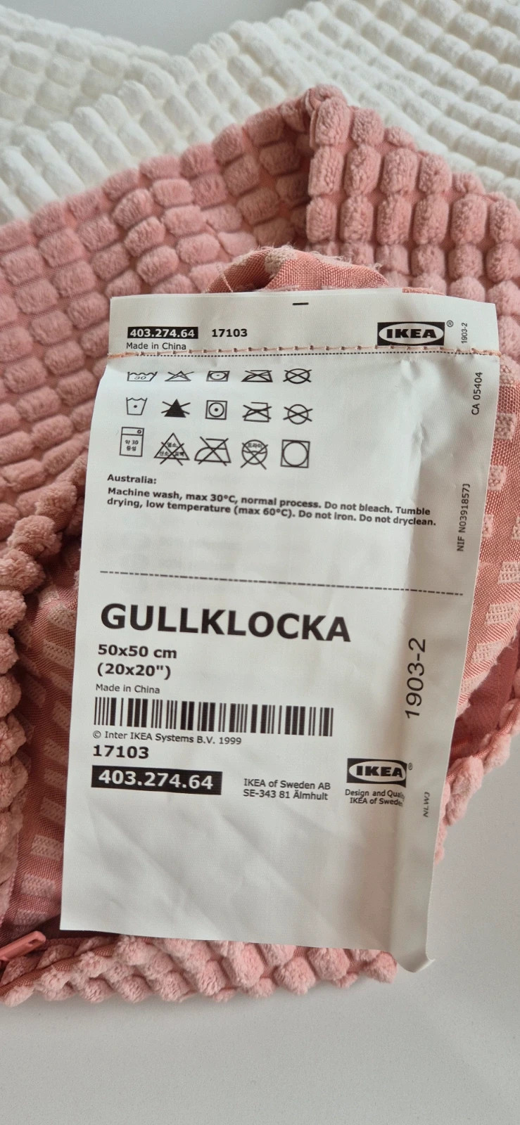 Ikea 2 nowe poszewki Gullklocka 50x50