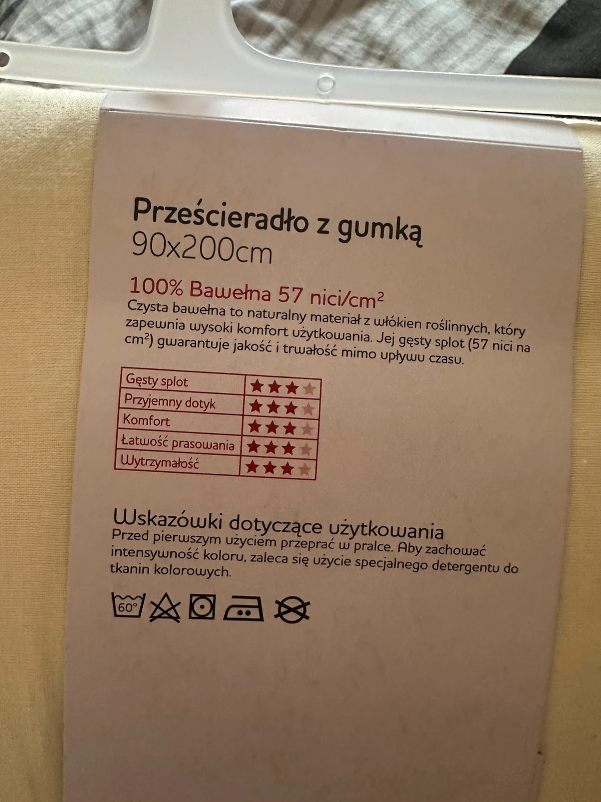 nowe prześcieradło z gumką 90x200cm bawełna 100%