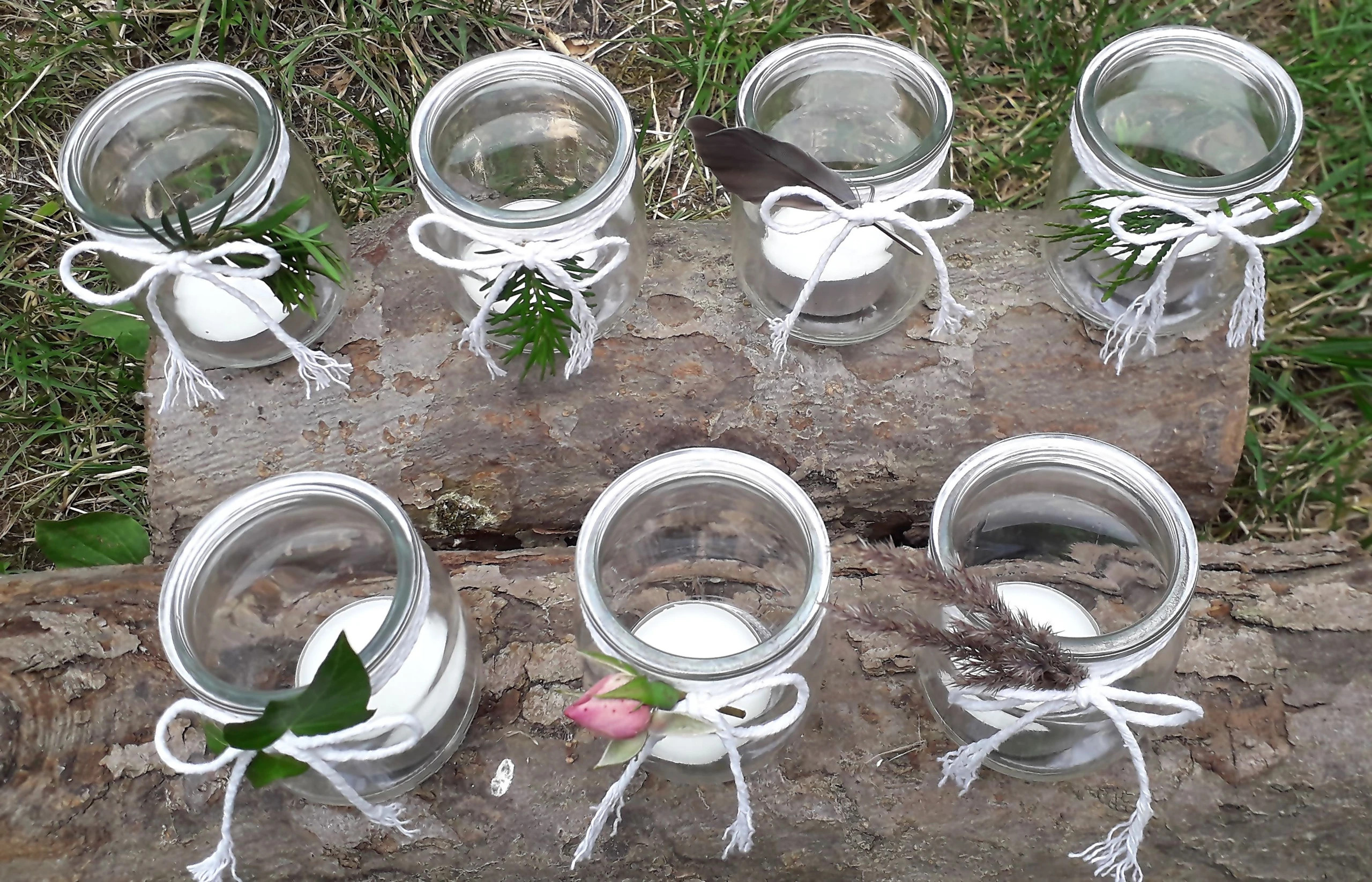 Świeczniki / lampiony szklane ręcznie zdobione Handmade Boho