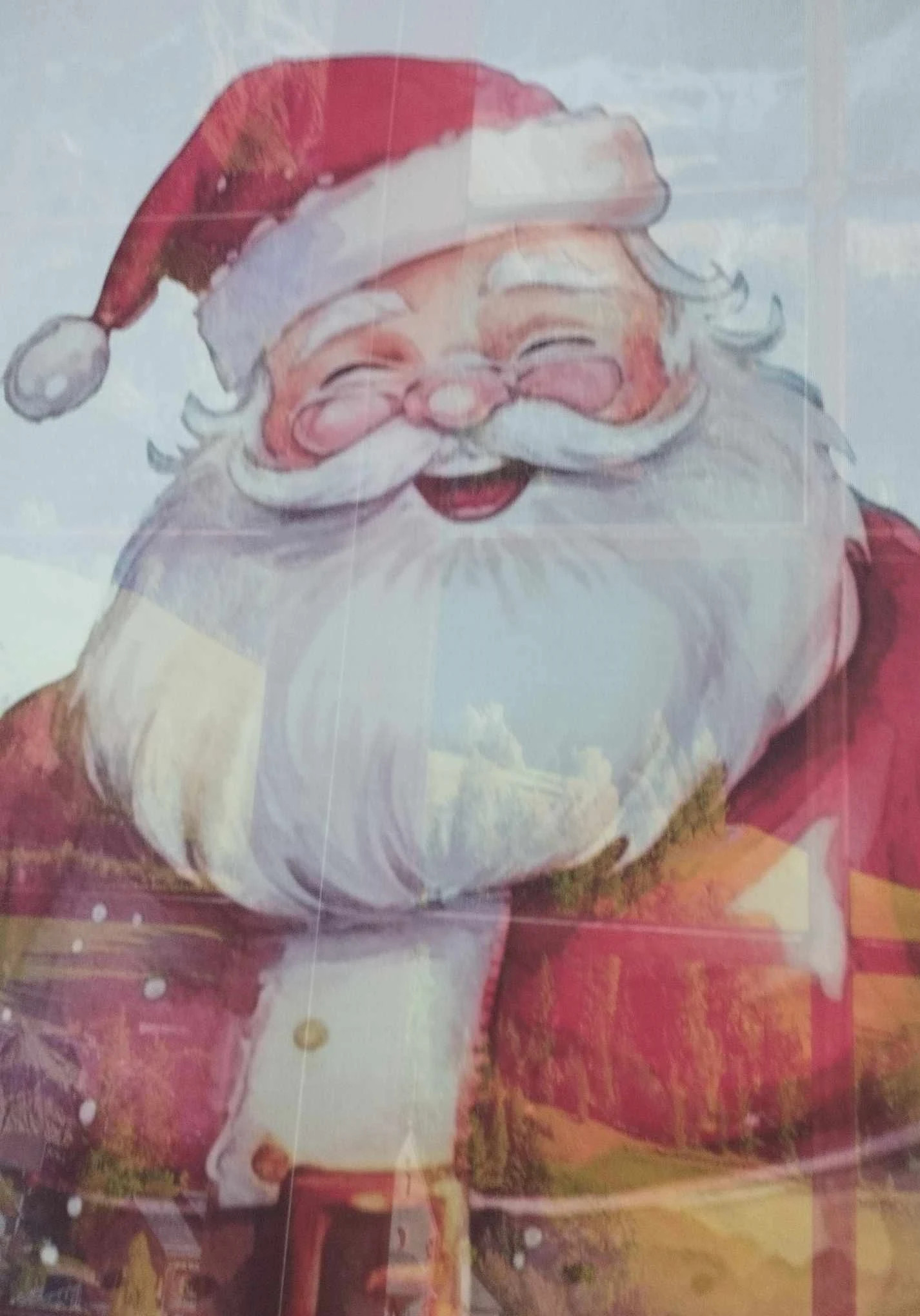 Firanka gotowa Mikołaj z prezentami wys 160x150cm
