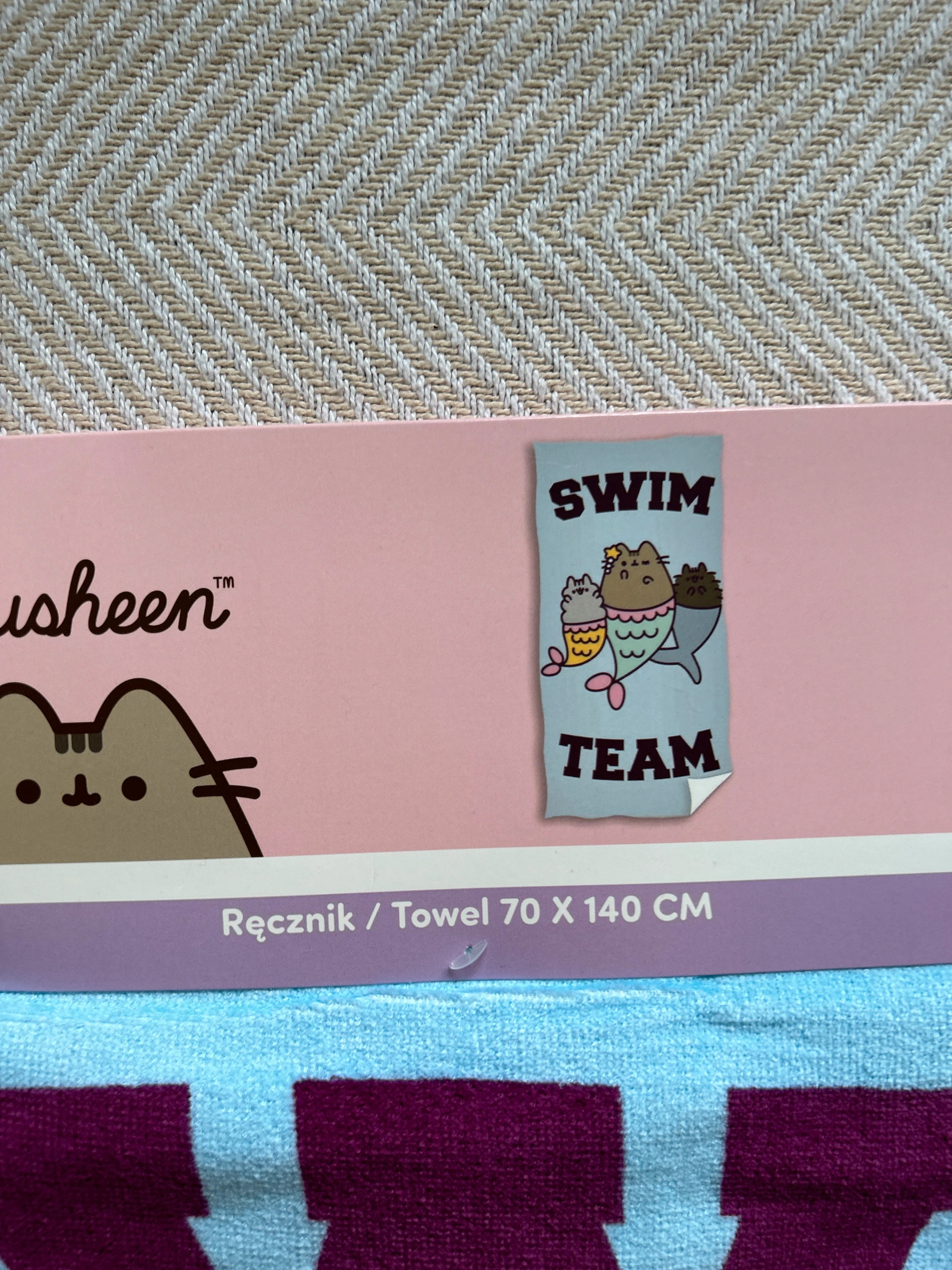 Dziecięcy ręcznik Pusheen 70x140 cm niebieski