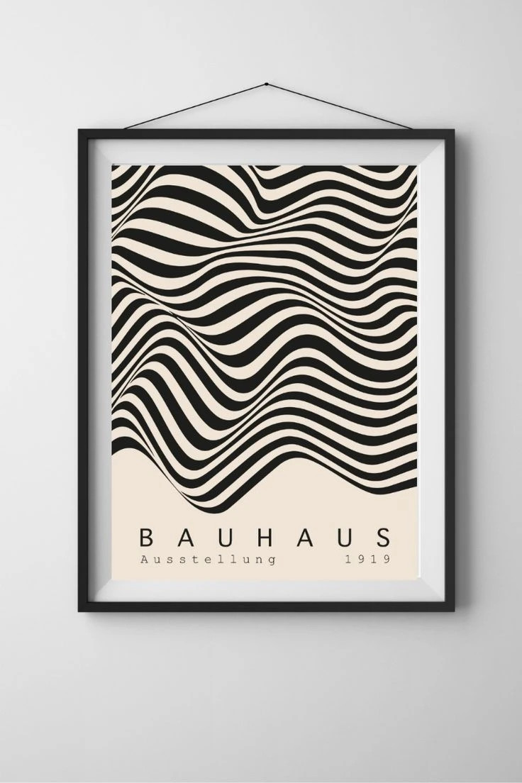 Plakat A3 inspirowany szkołą Bauhaus