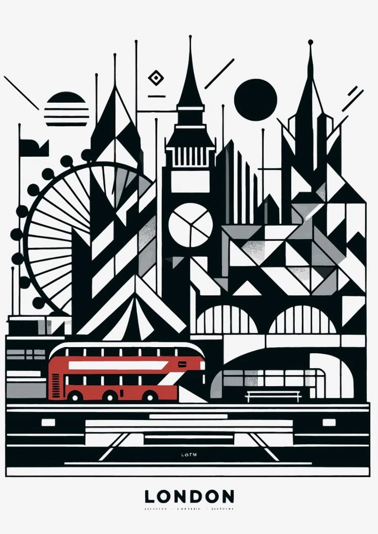 Plakat A3 Geometryczny Londyn