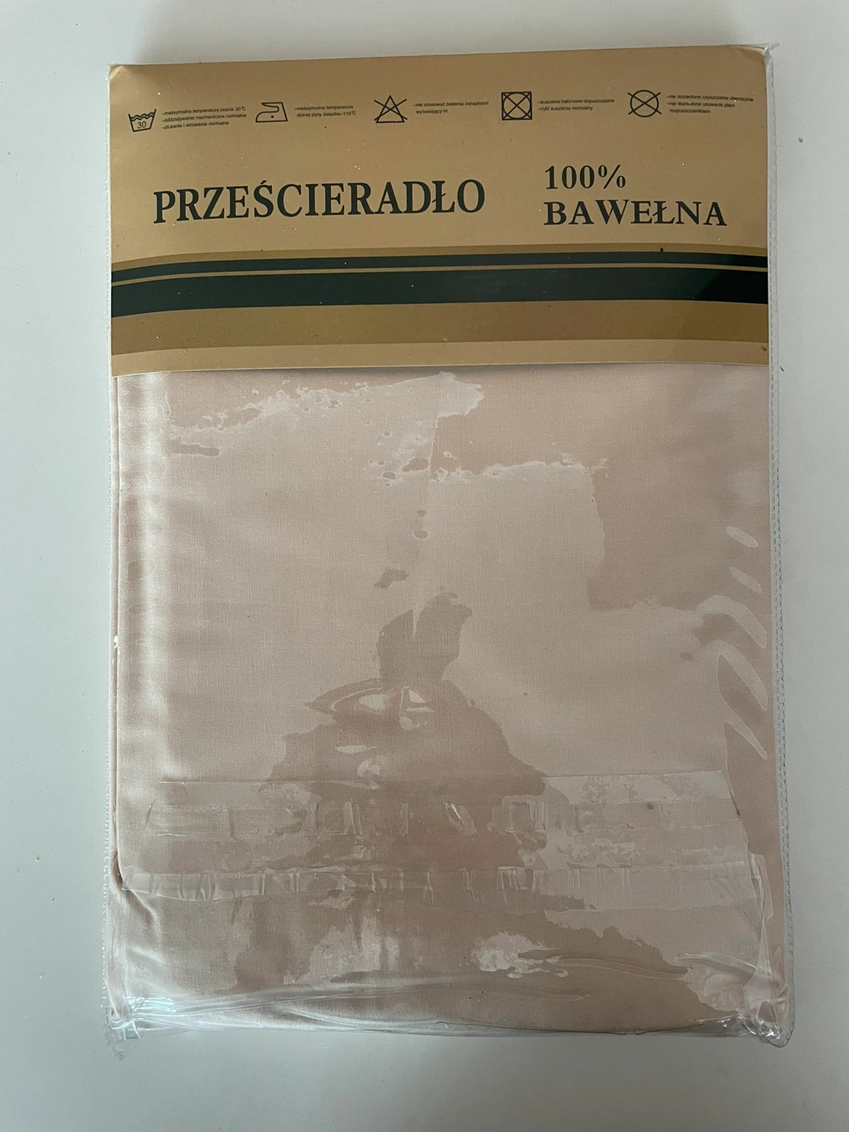 Nowe prześcieradło 160 x 210 cm Mengtianzi bawełniane beżowe kremowe