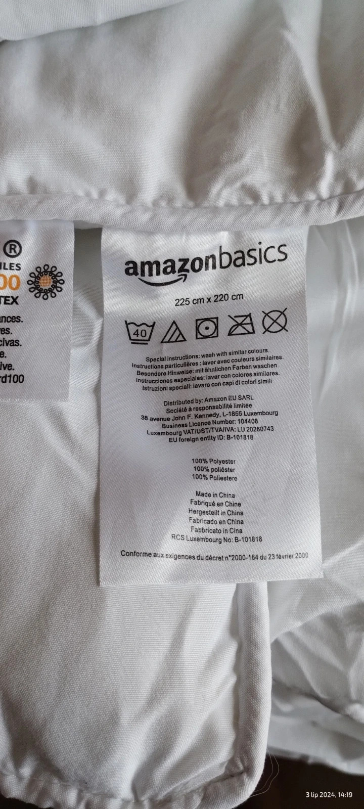 kołdra Amazon Basic 220 x225 plus poszewki antyalergiczna