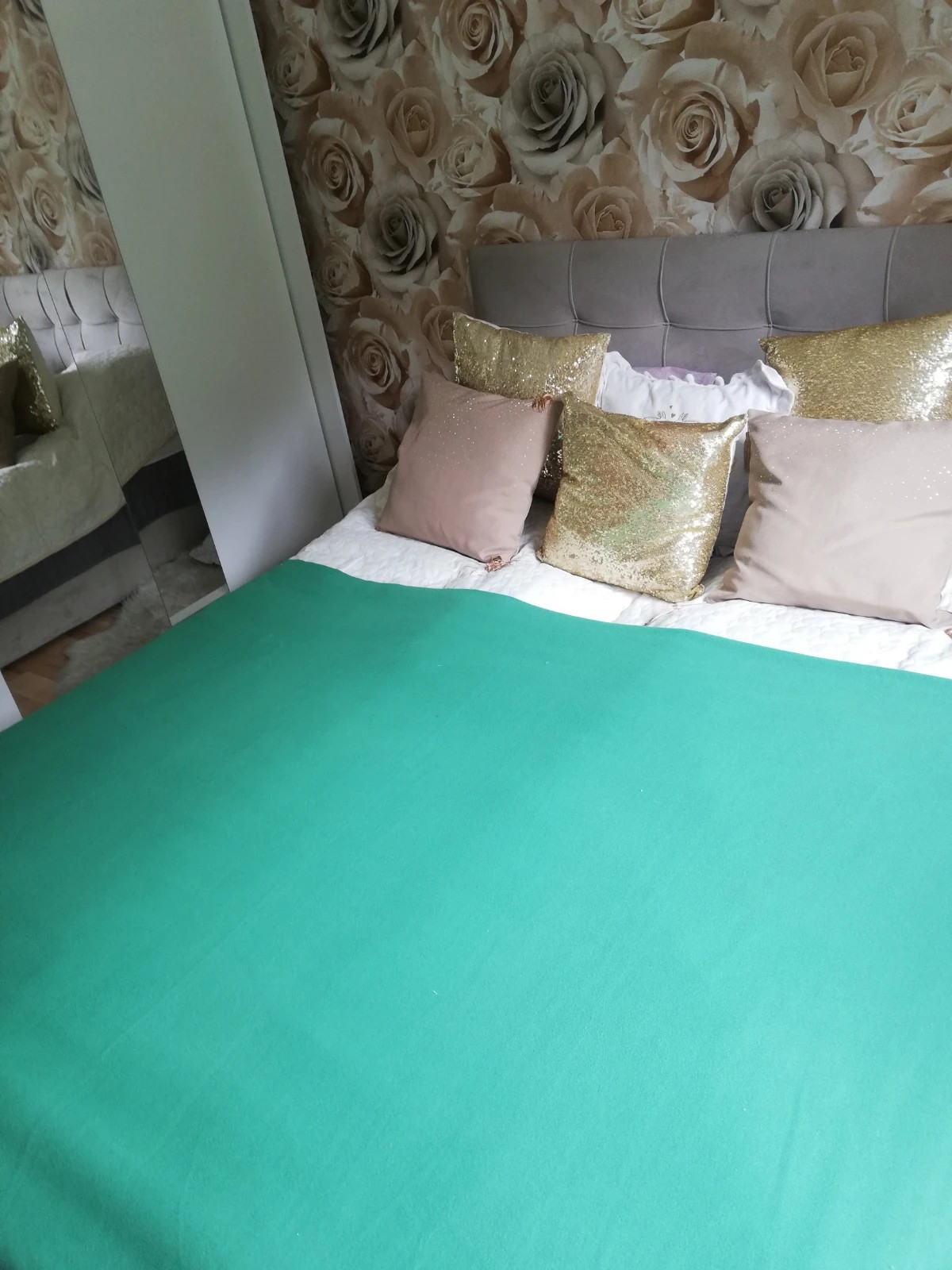 Nowa narzuta na łóżko koc pled butelkowa zieleń