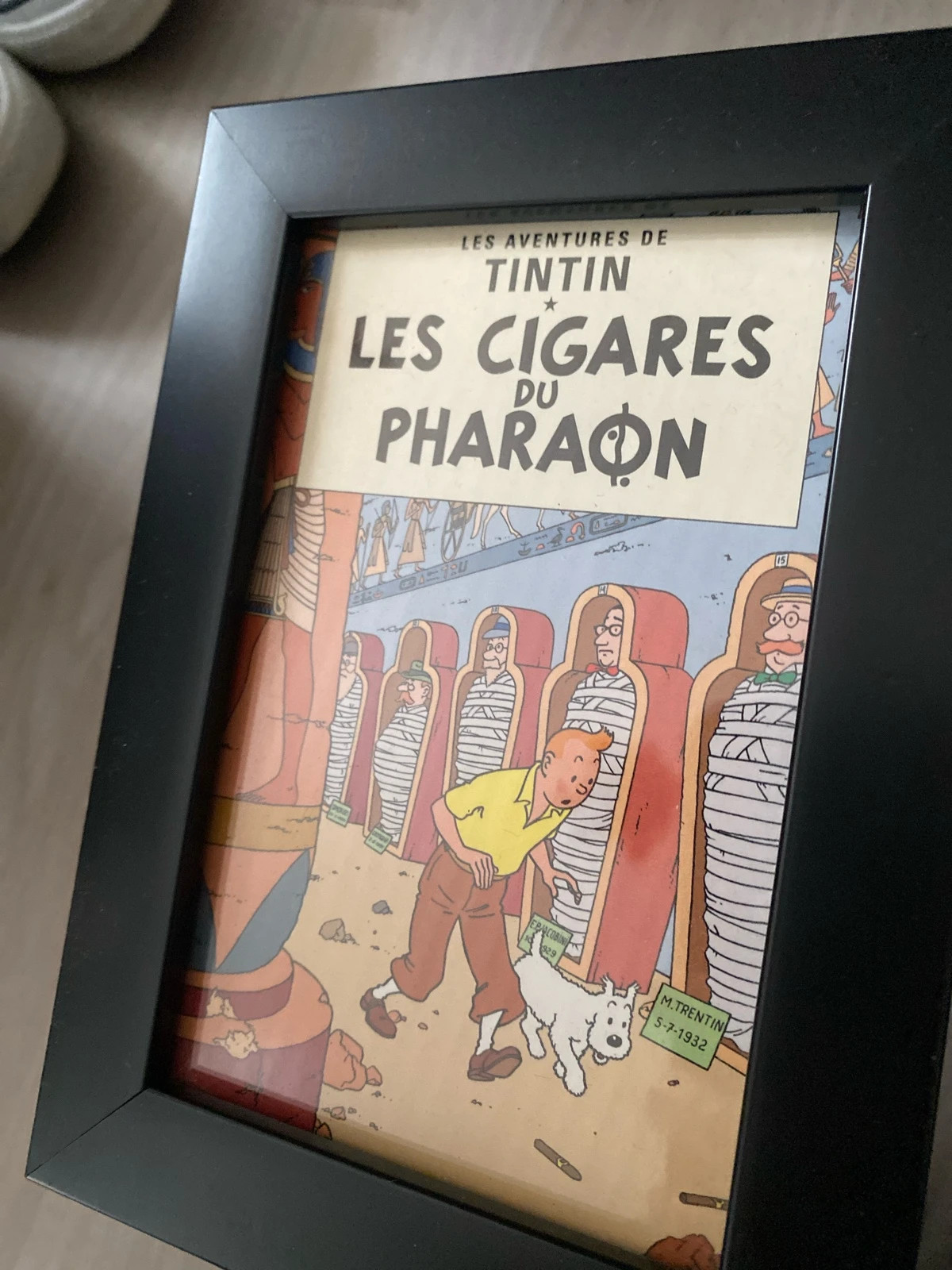 Tintin mini poster in frame