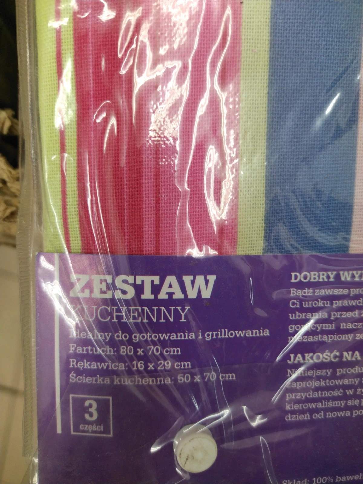 Zestaw kuchenny ścierka fartuch rękawica kuchenna