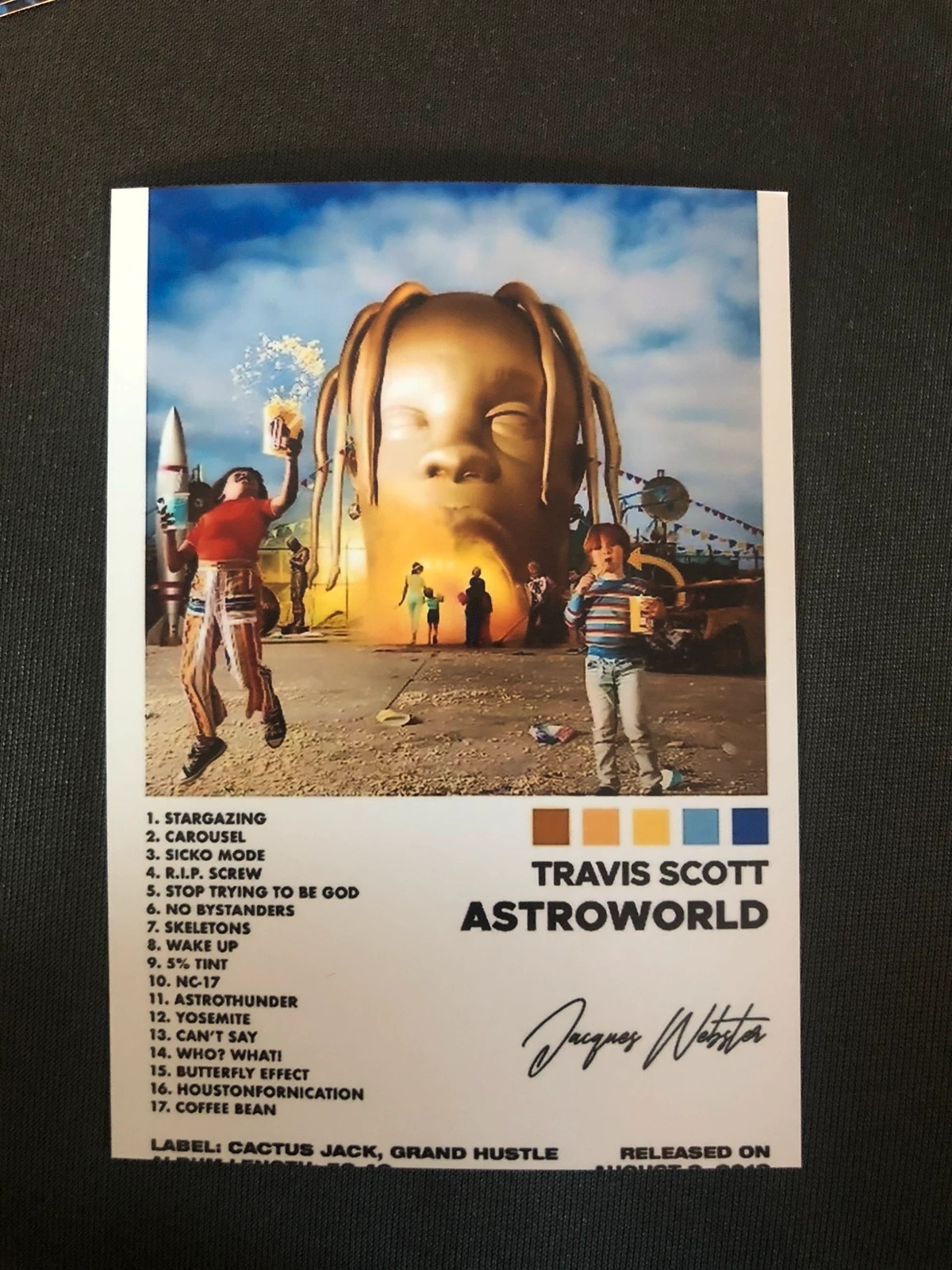 plakat karteczka travis scott astroworld