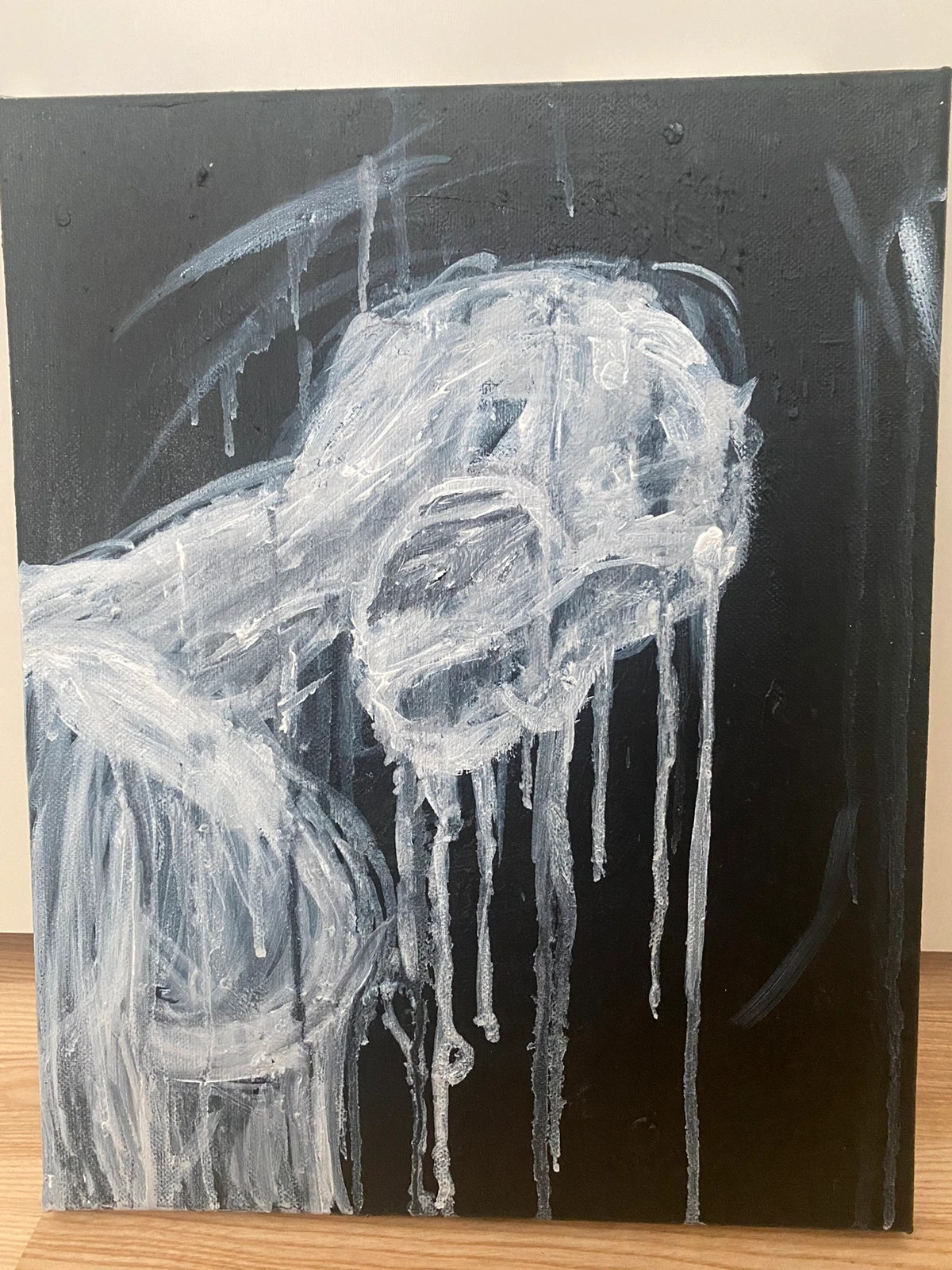 Painting of crying woman