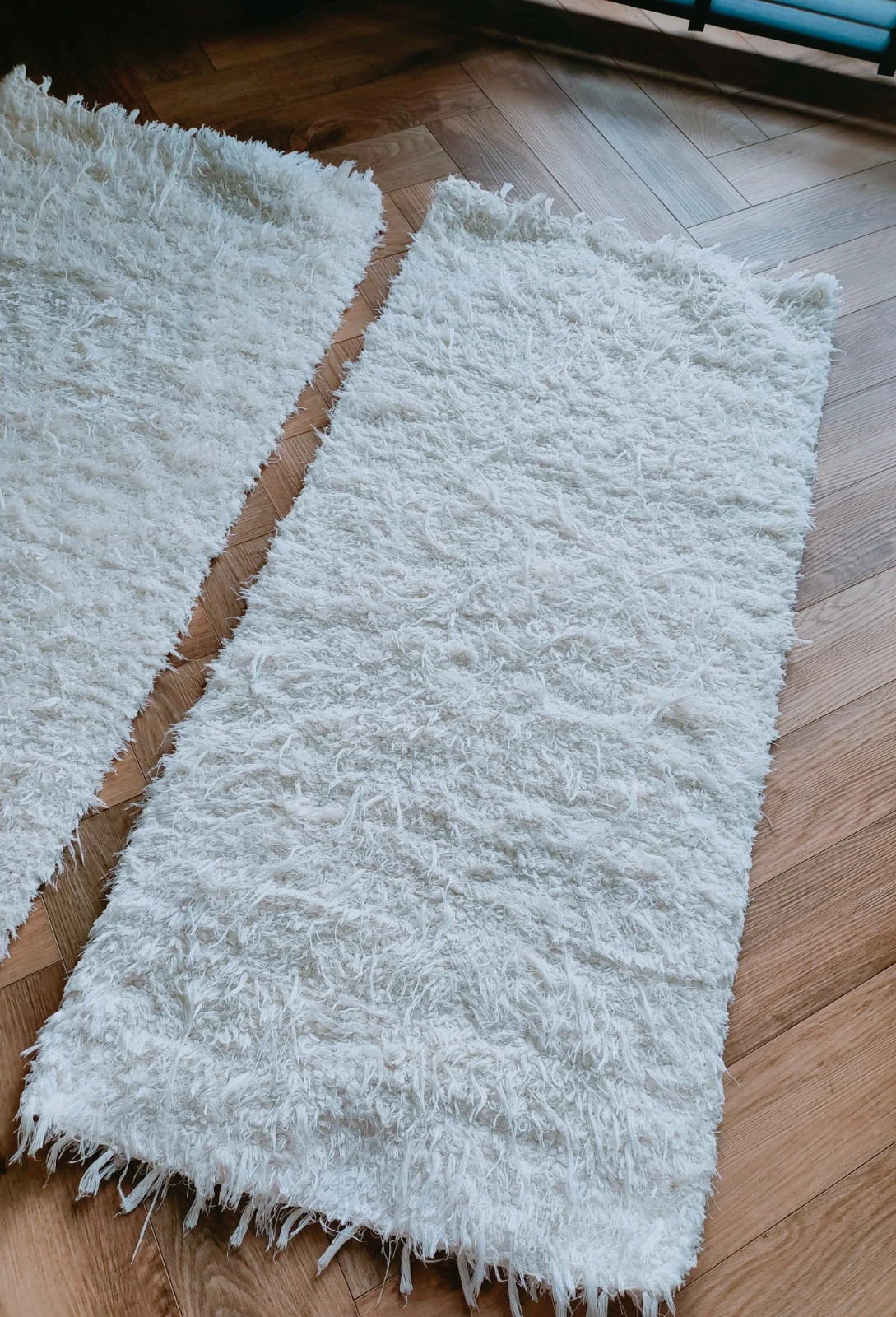 Bawełniany dywan dywanik włochaty kremowy do sypialni 60x120