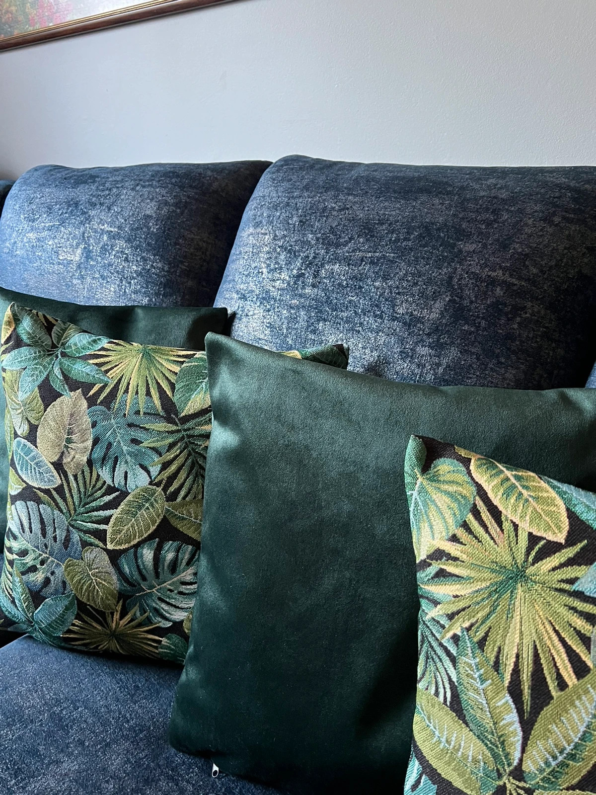 Poszewki dekoracyjne na poduszki (jaśki) kompozycja zielone wzorzyste