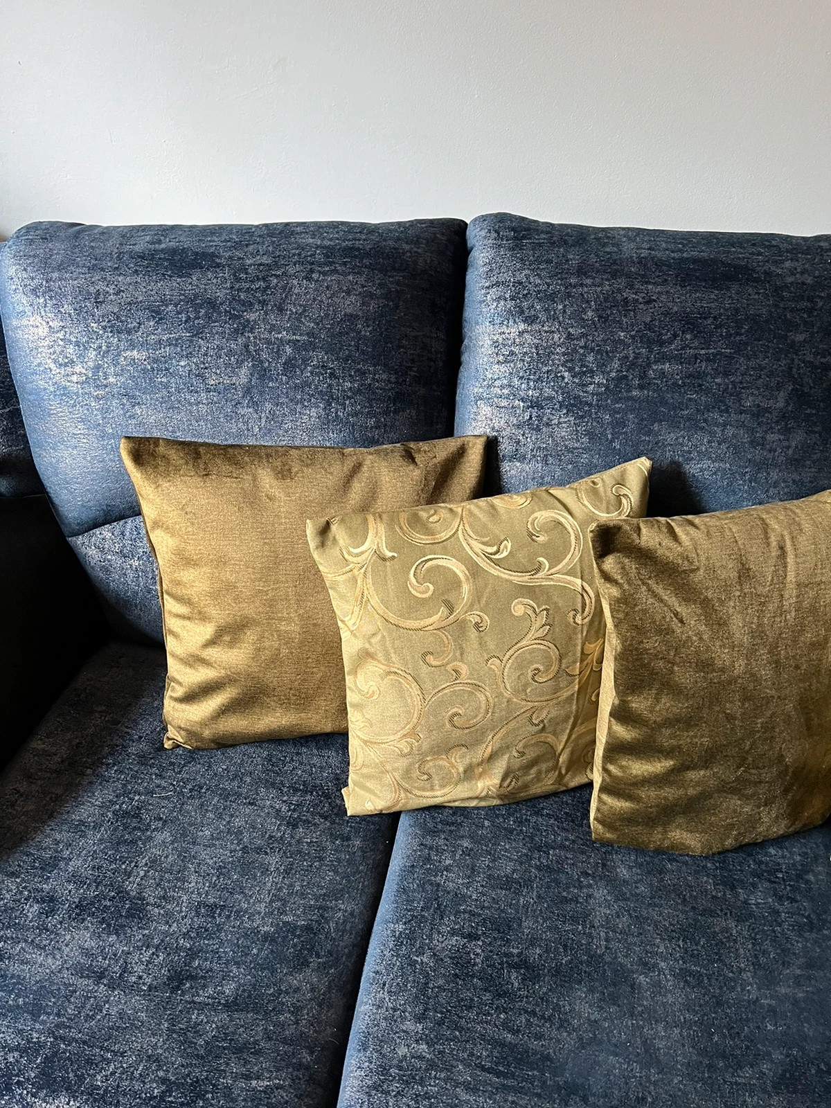 Poszewki dekoracyjne na poduszki (jaśki) kompozycja oliwkowe wzorzyste
