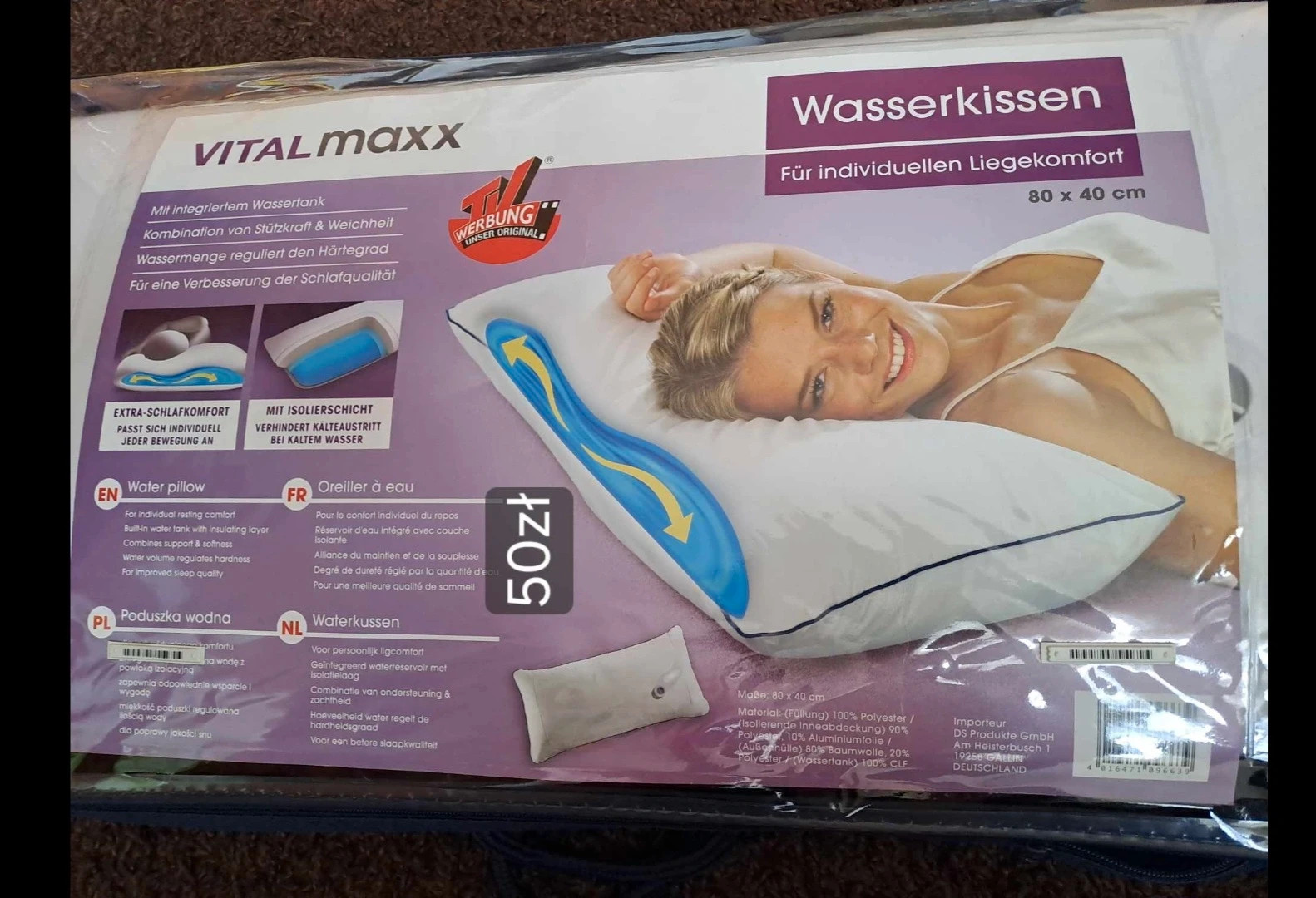 Poduszka wodna vital maxx 80x40