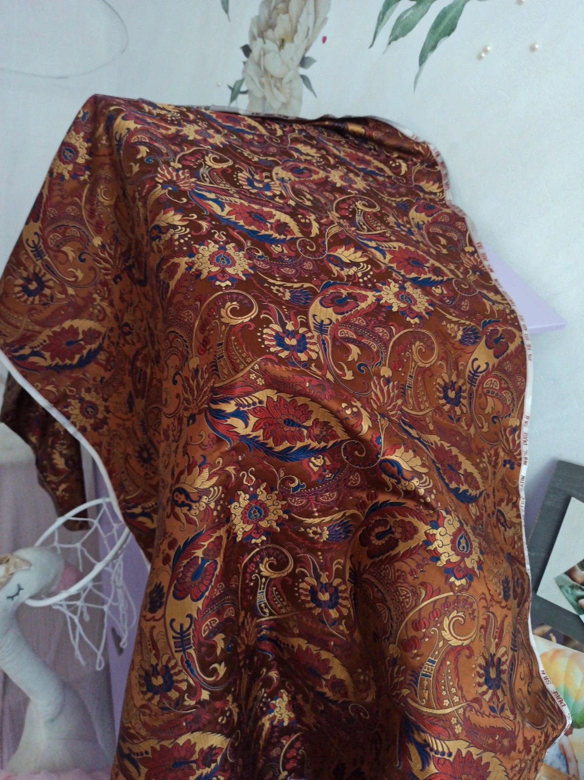 Pure silk satin tapestry Materiał 175/77 jedwab