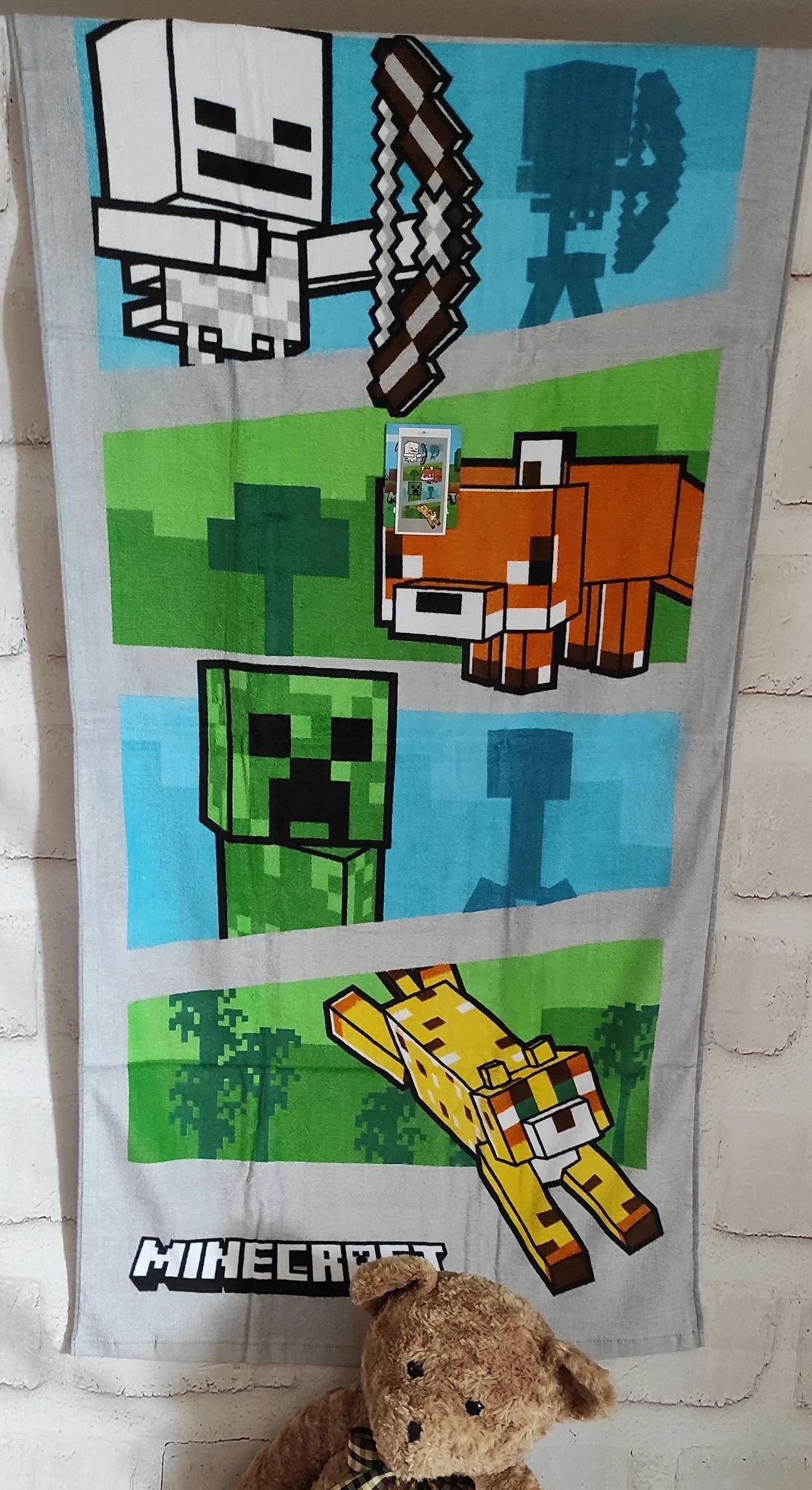 Bawełniany ręcznik kąpielowy Minecraft chłonny 140/70 duży plażowy Świeta Mikołaj prezent