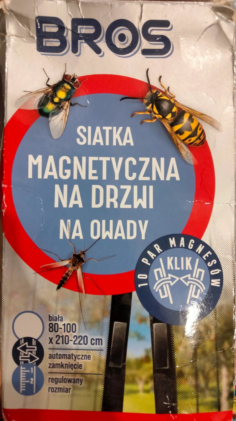 Siatka magnetyczna na dzwi na owady biała bros