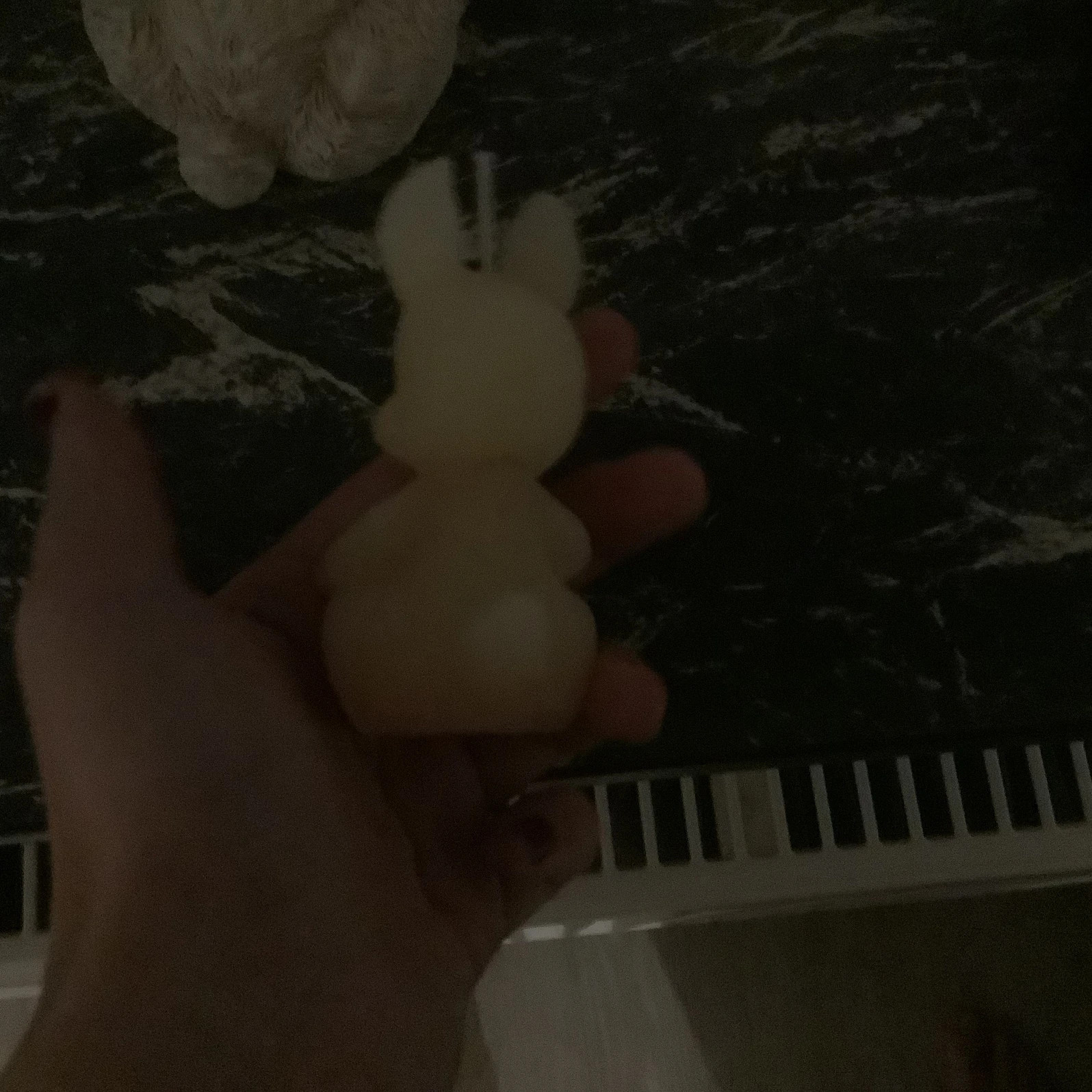 baby pink bunny candle