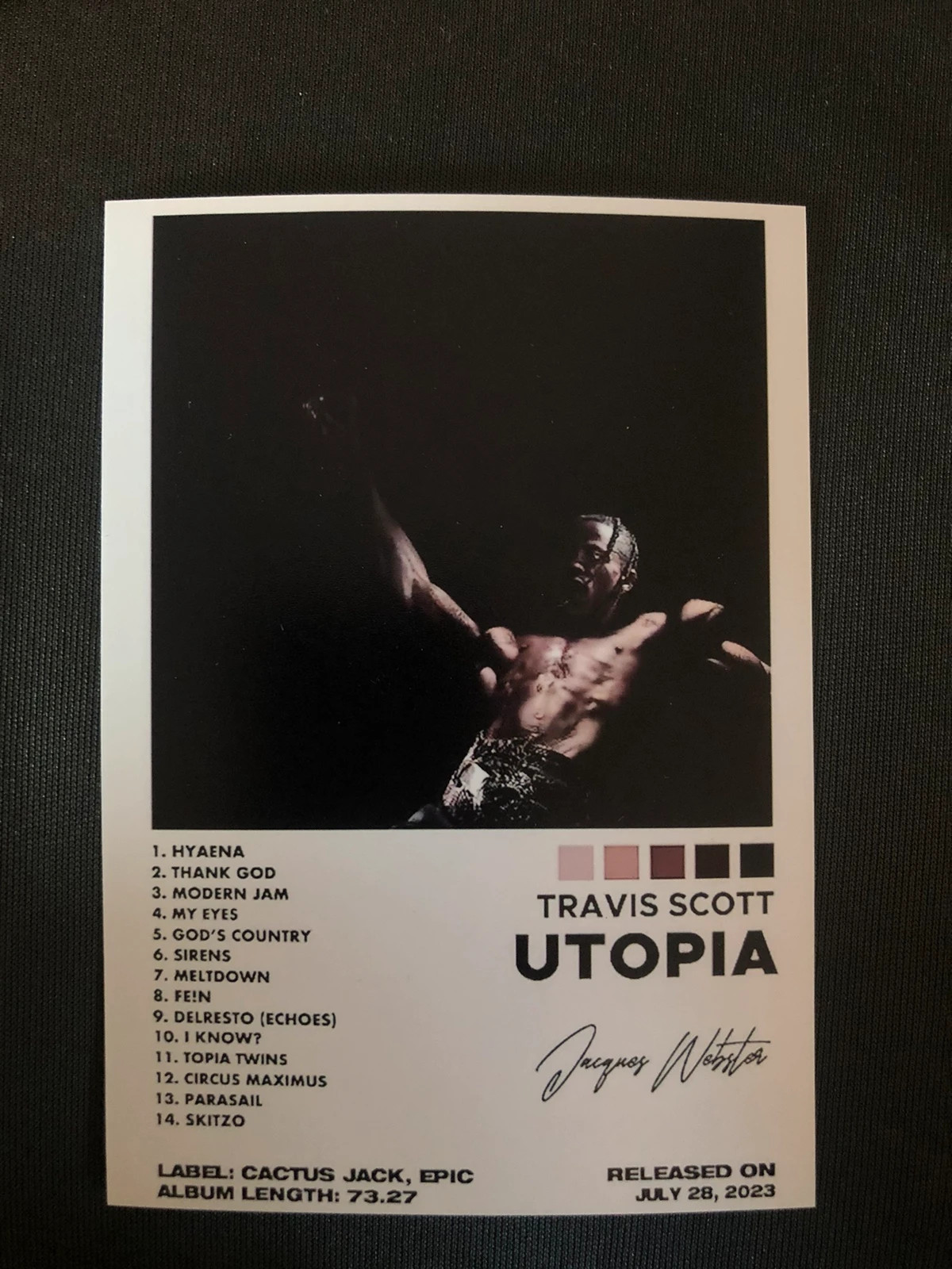 plakat karteczka travis scott utopia