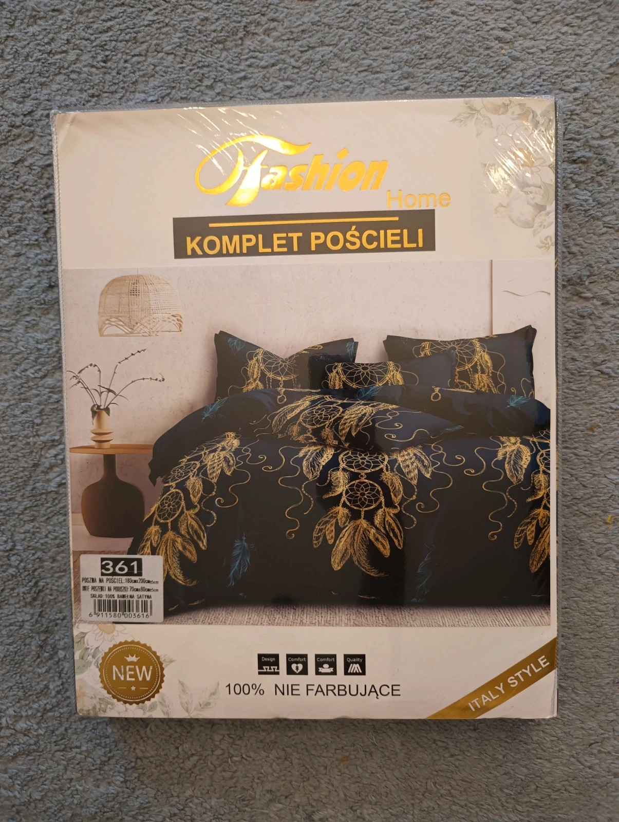 Bawełniany Komplet Pościeli Elegancki Premium Zestaw Prezent 180x200