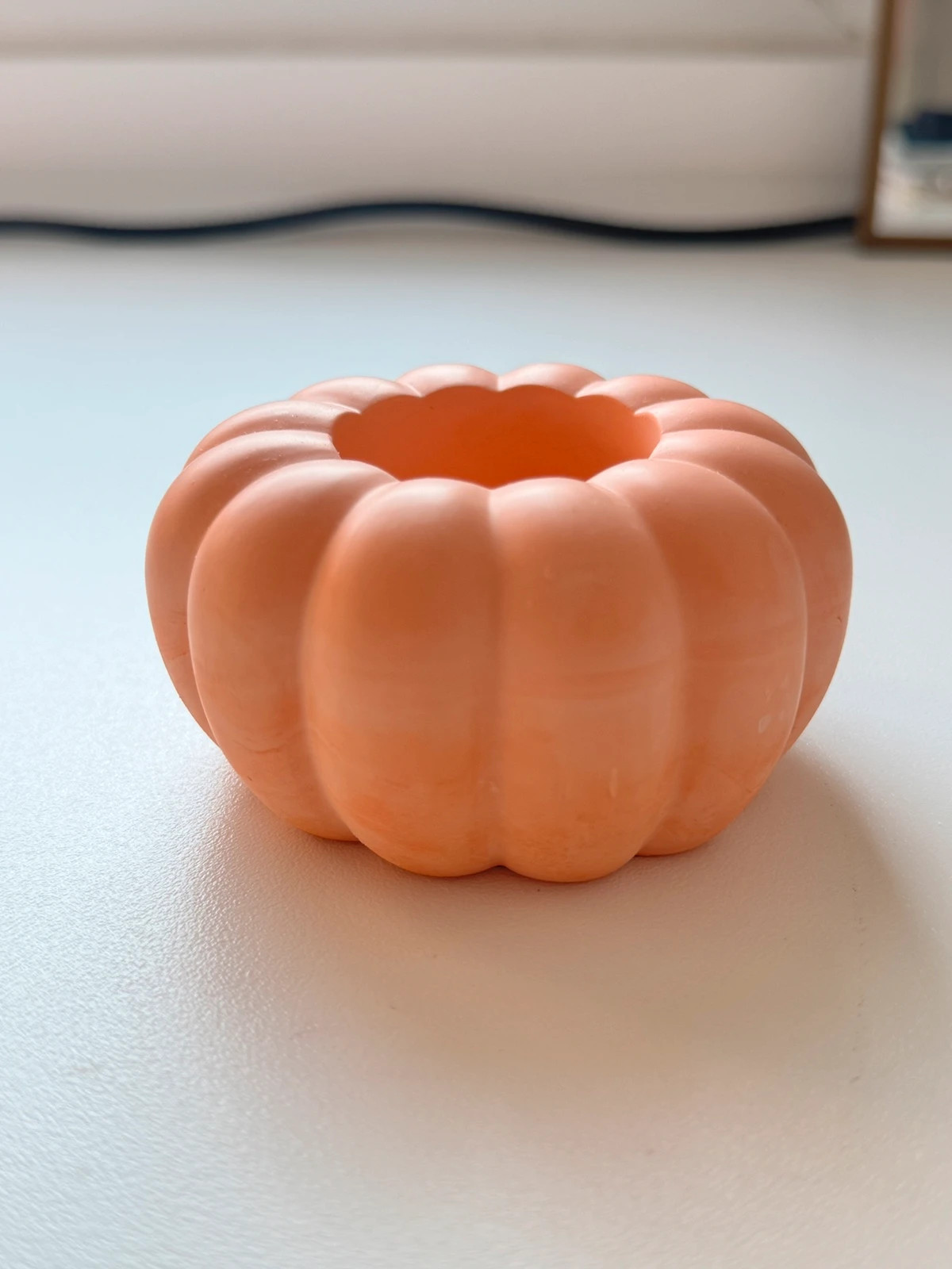 Świecznik podstawka na tealight dynia pumpkin autumn jesmonite gips polimerowy