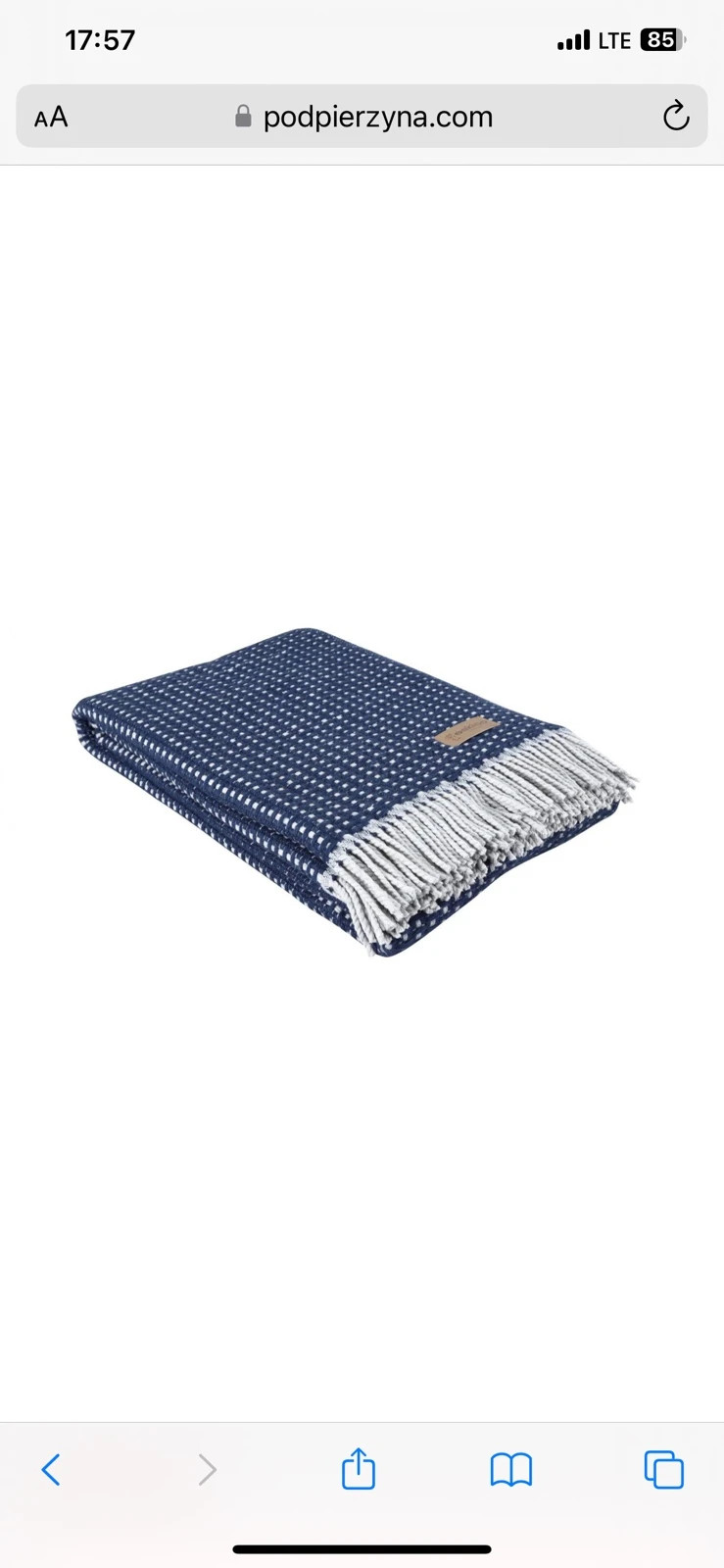 Eskimo Vals Blue wool blanket 200x130 cm