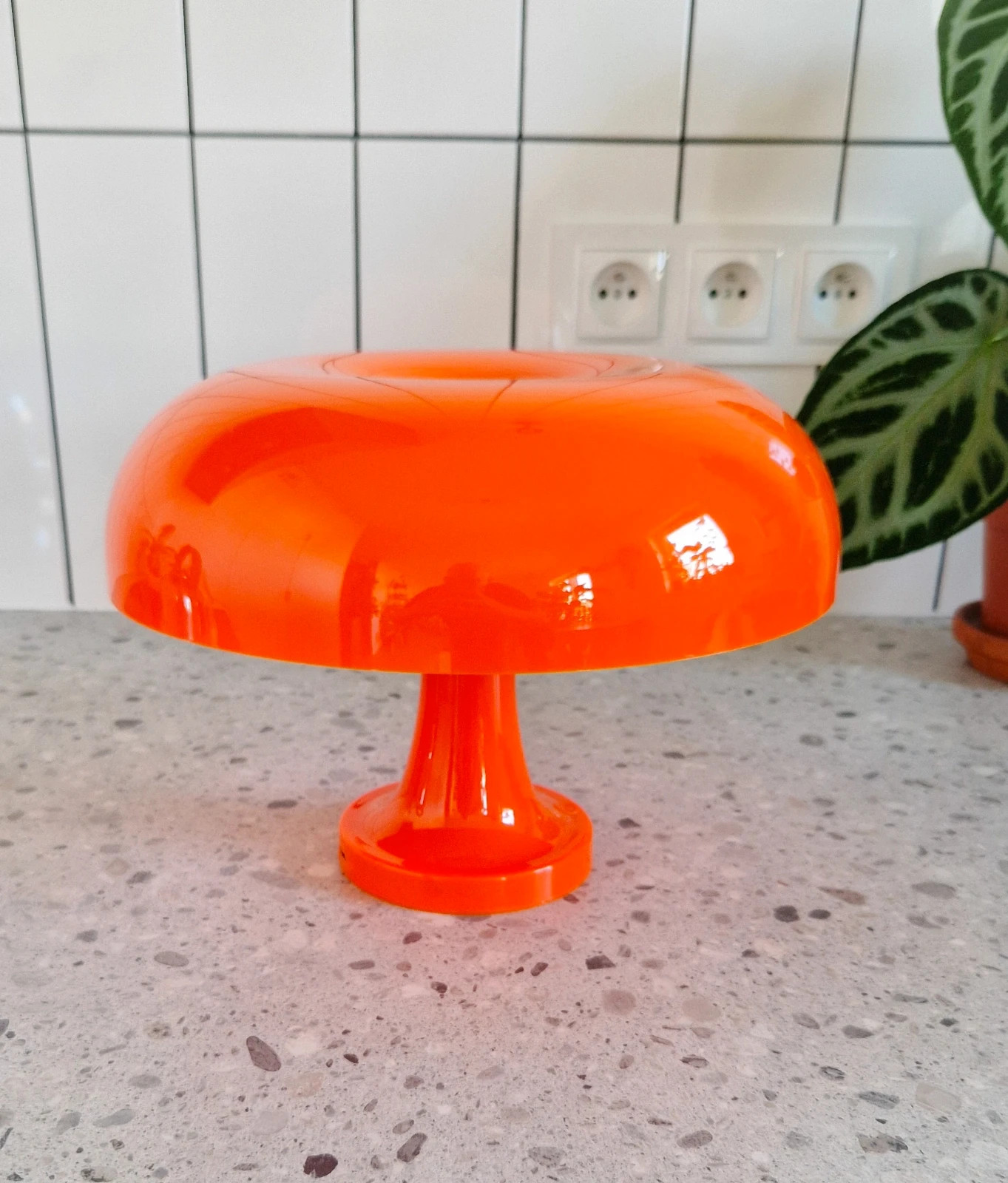 Lampa grzyb mushroom lamp pomarańczowa design