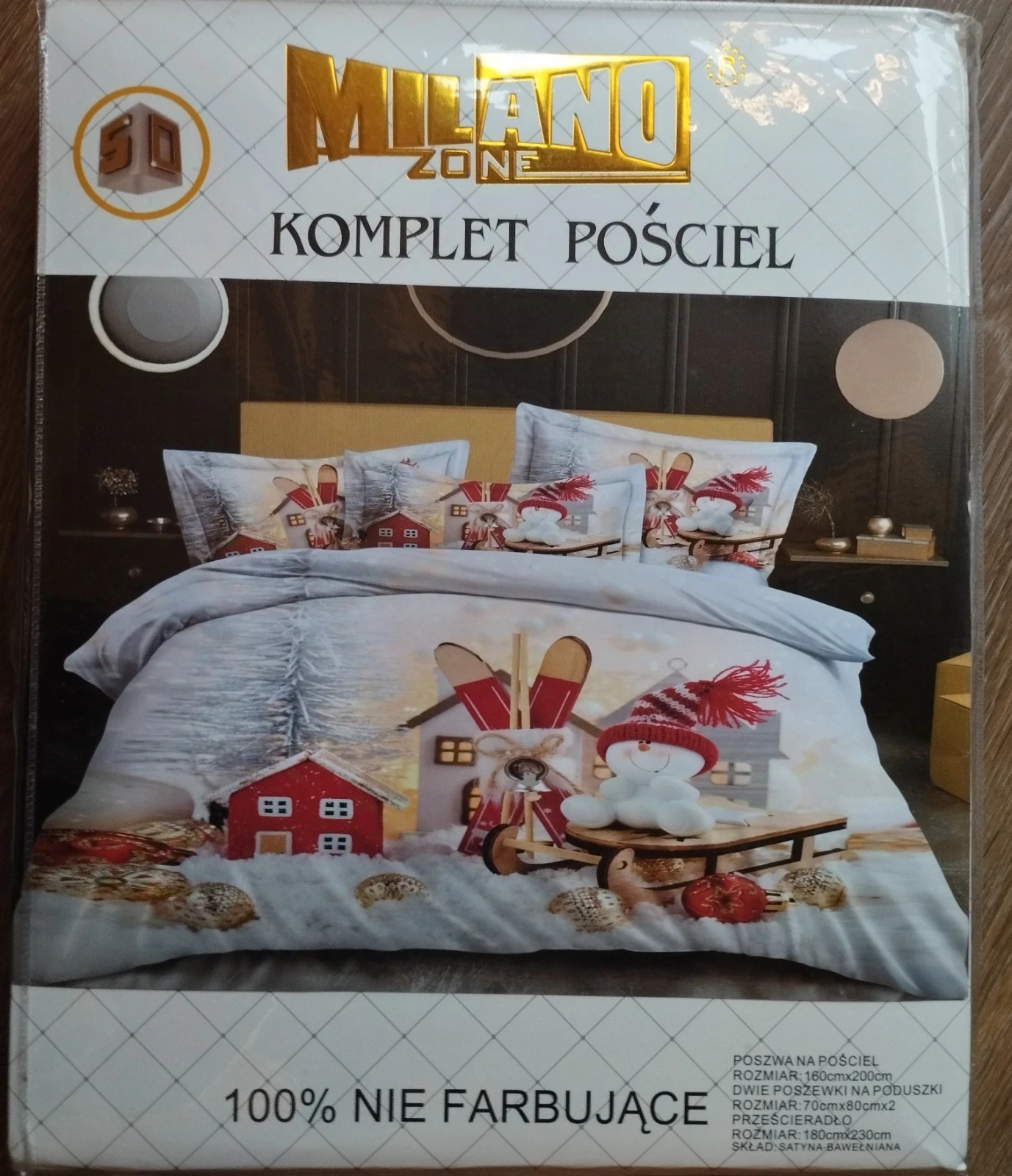 Komplet pościeli Milano 4czesci 160*200 z prześcieradłem święta