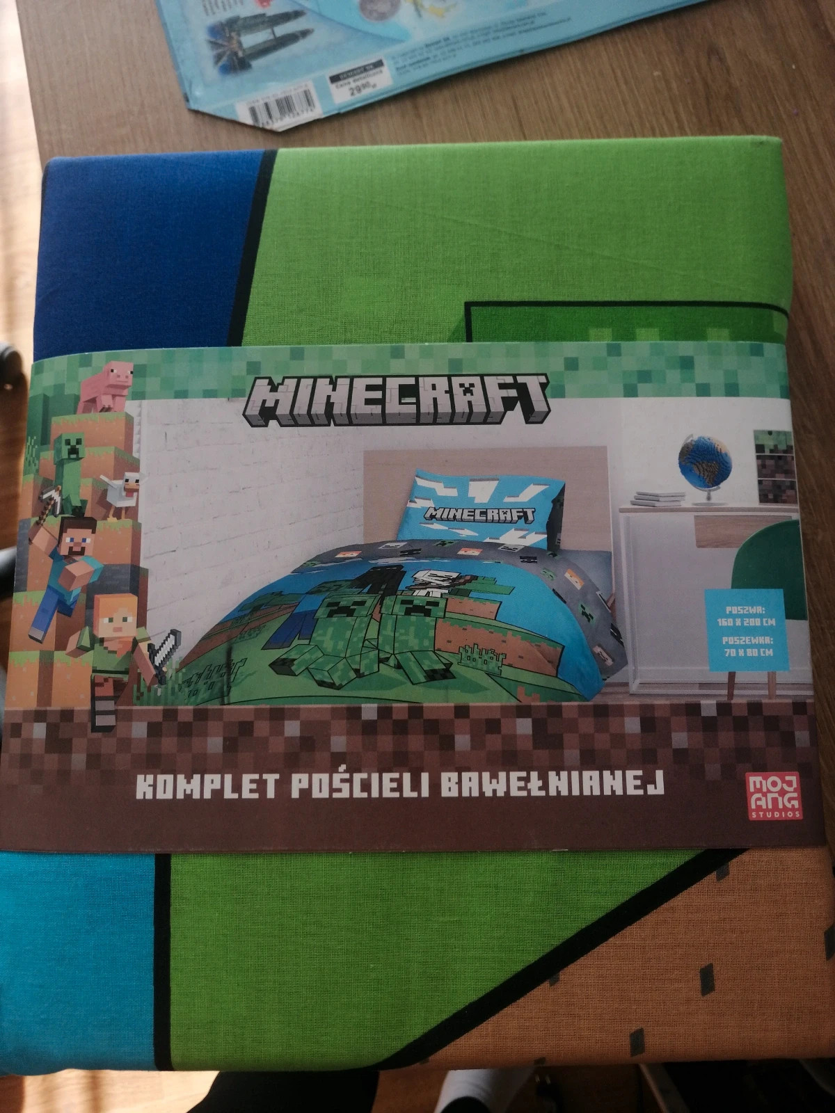 Komplet dużej pościeli bawełnianej minecraft 160x200