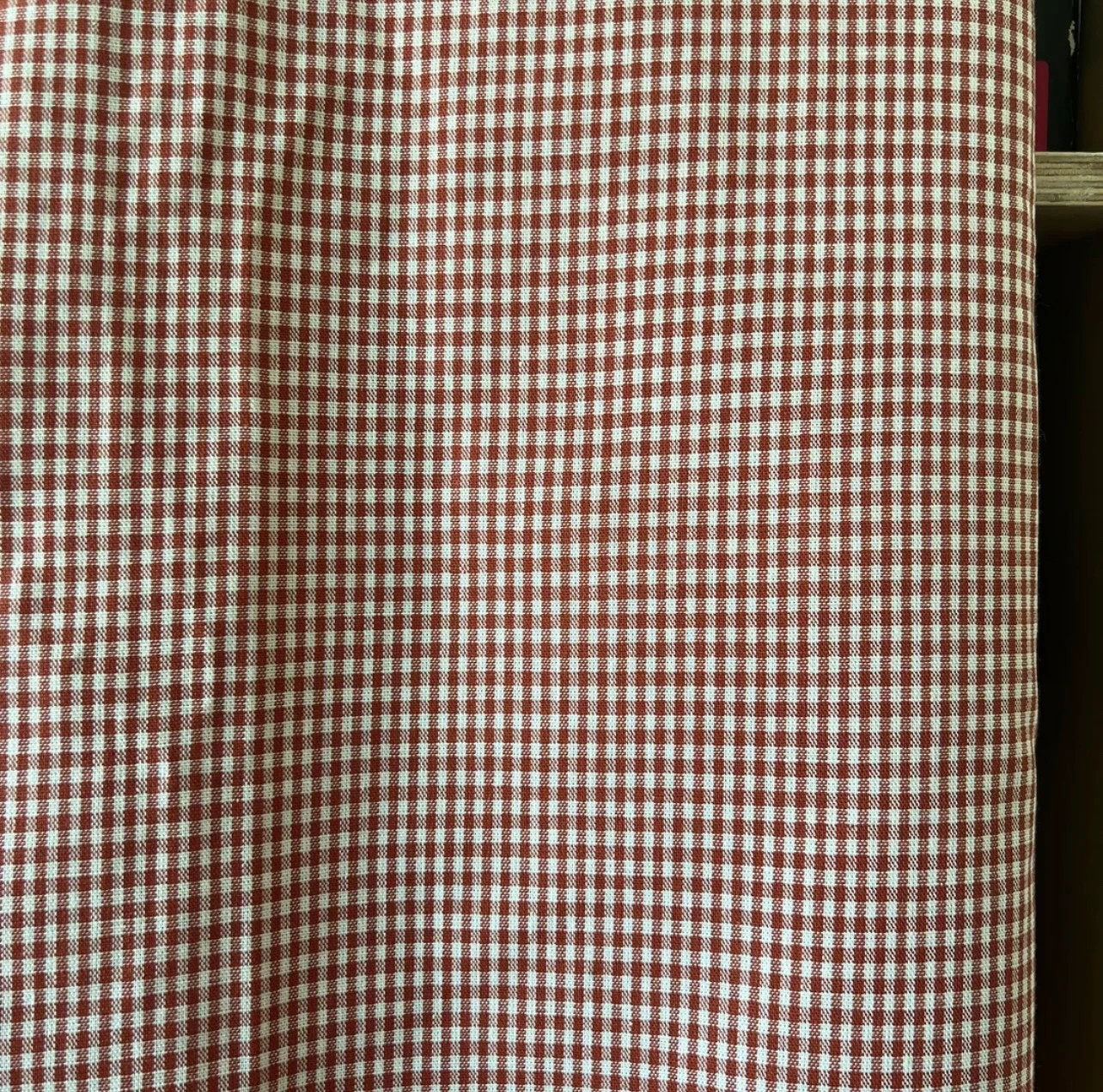 Red and white gingham fabric