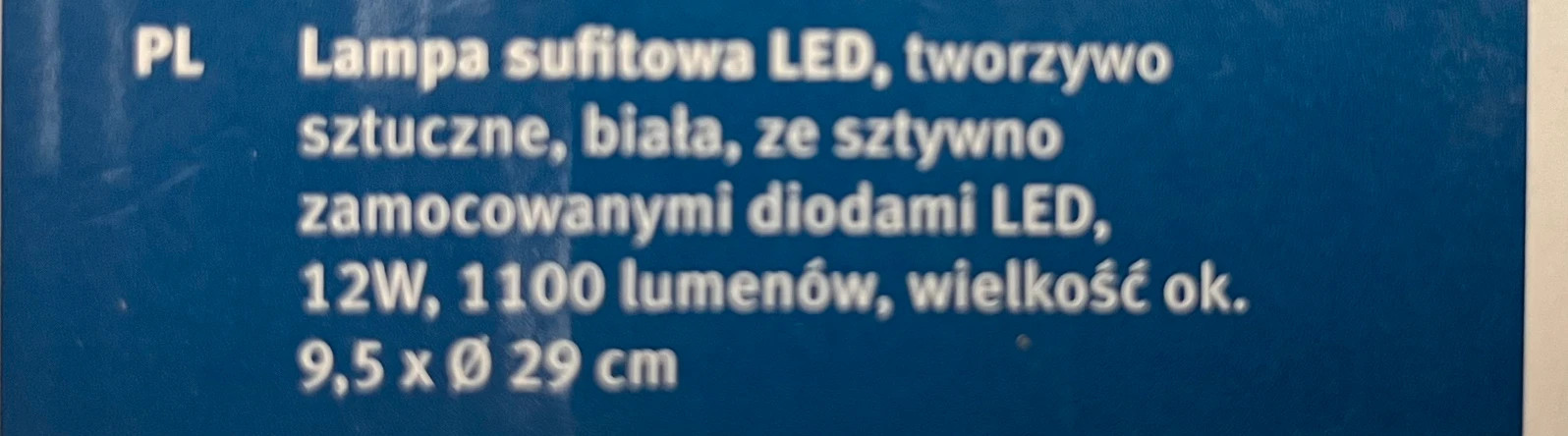 Plastikowa lampa sufitowa LED