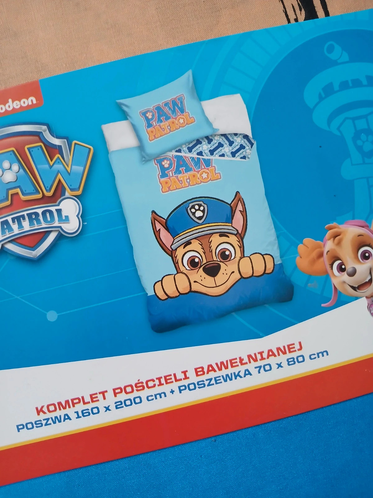 Komplet pościeli bawełnianej 160x200 Paw Patrol