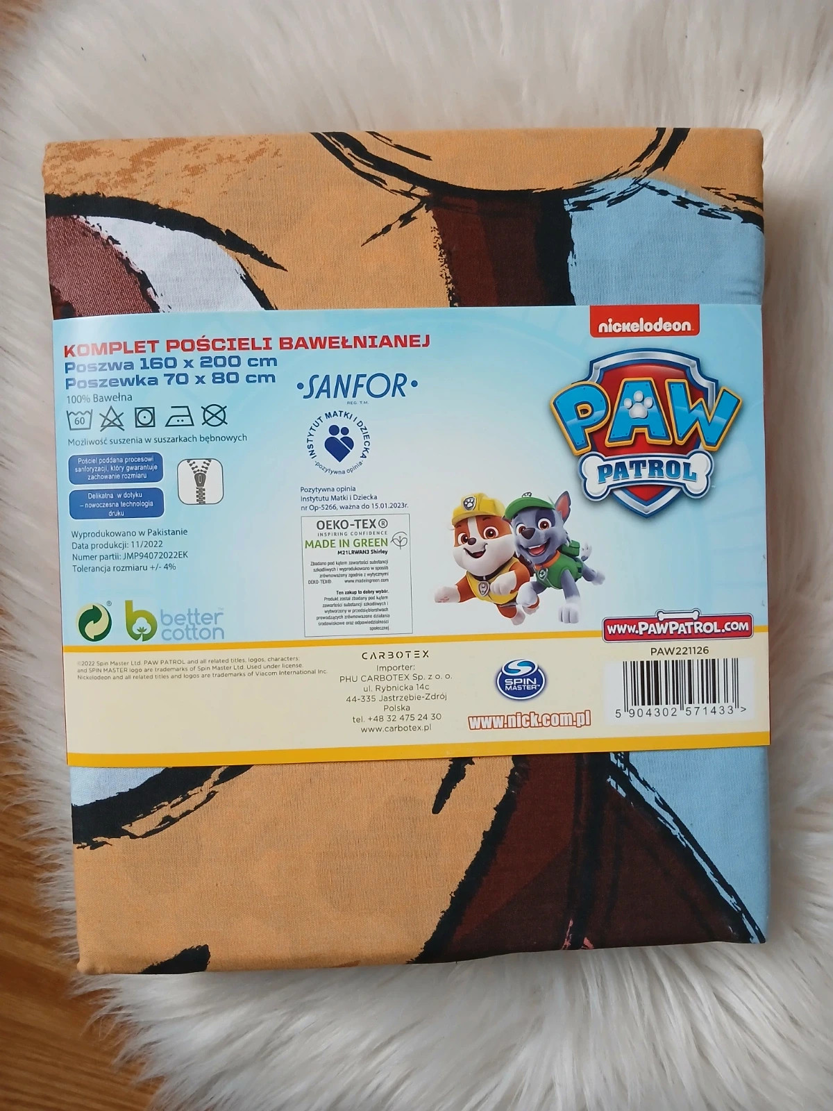 Komplet pościeli bawełnianej 160x200 Paw Patrol