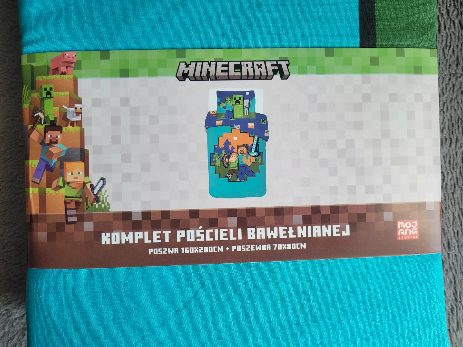 Komplet pościeli Minecraft rozm. 160x200 cm pościel 100% bawełna