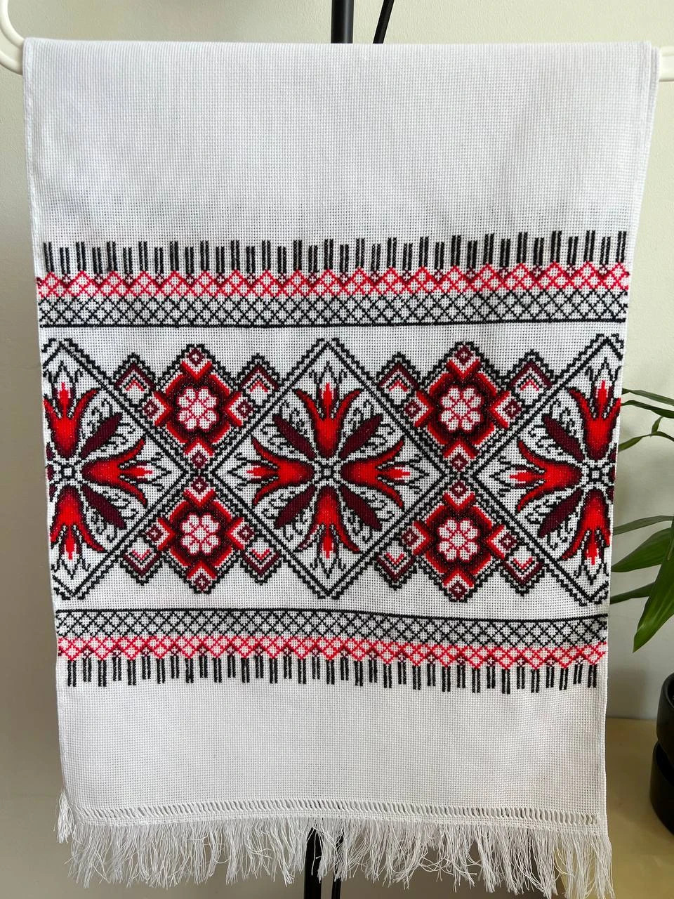 Ręcznik(handmade) ręcznie haftowany ręcznik w czerwono-czarne wzory Vyshyvanka