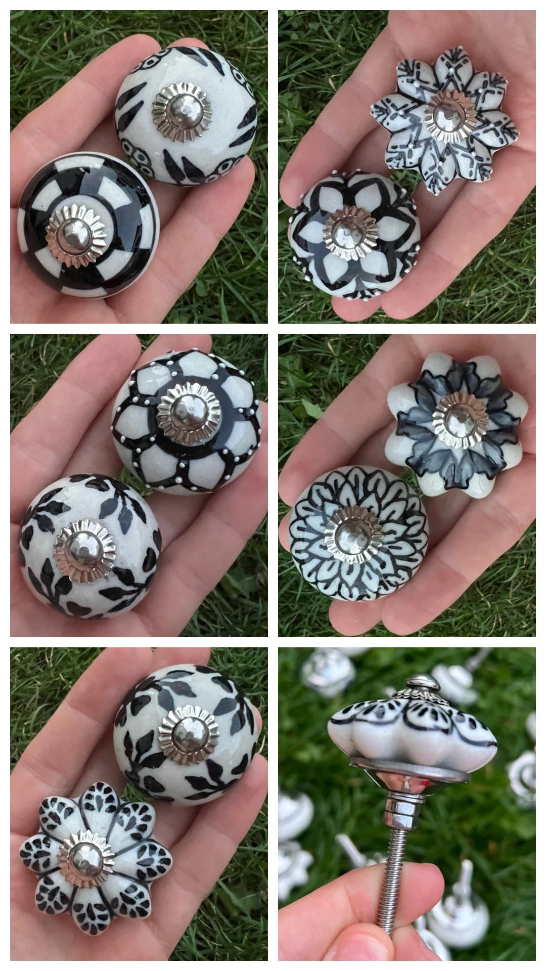 Gałki ceramiczne do mebli uchwyty meblowe knobs vintage retro