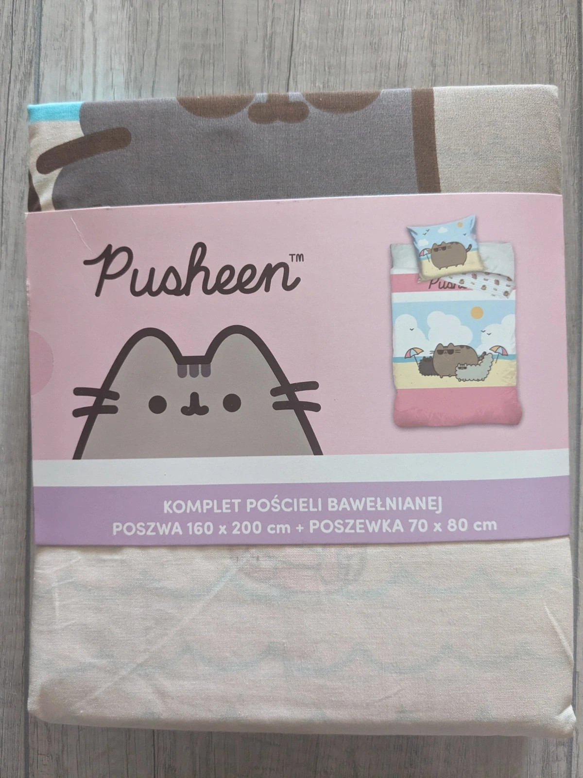 Poszewka na kołdrę i poduszkę Pusheen 160x200