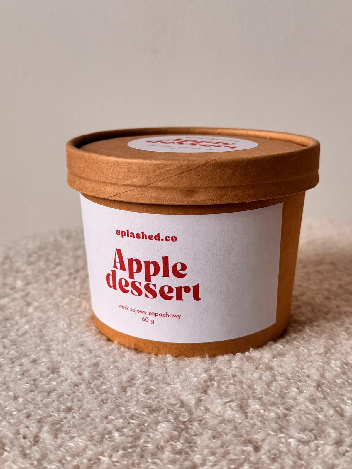 Wosk sojowy zapachowy do kominka jabłko Apple Dessert 60g handmade jesień