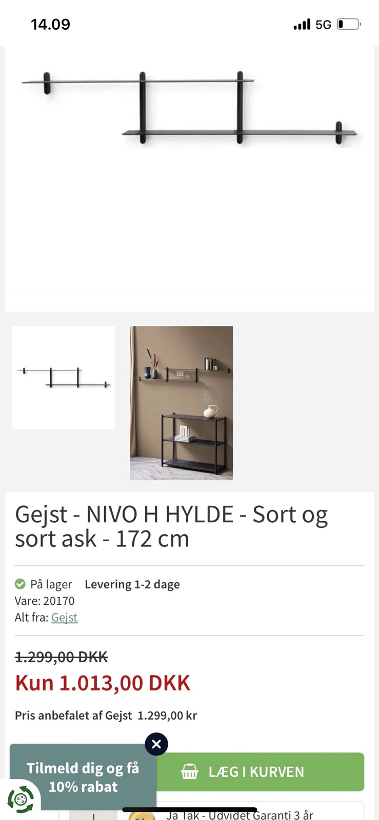 Gejst nivo H shelf