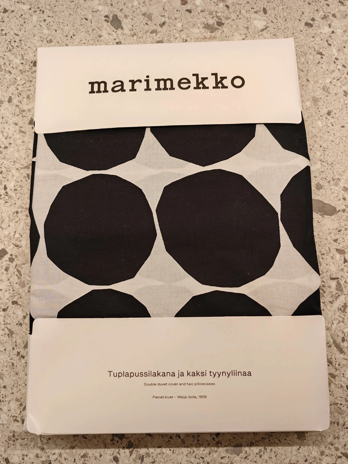 Marimekko pienet kivet tuplapussilakana + 2 tyynyliinaa