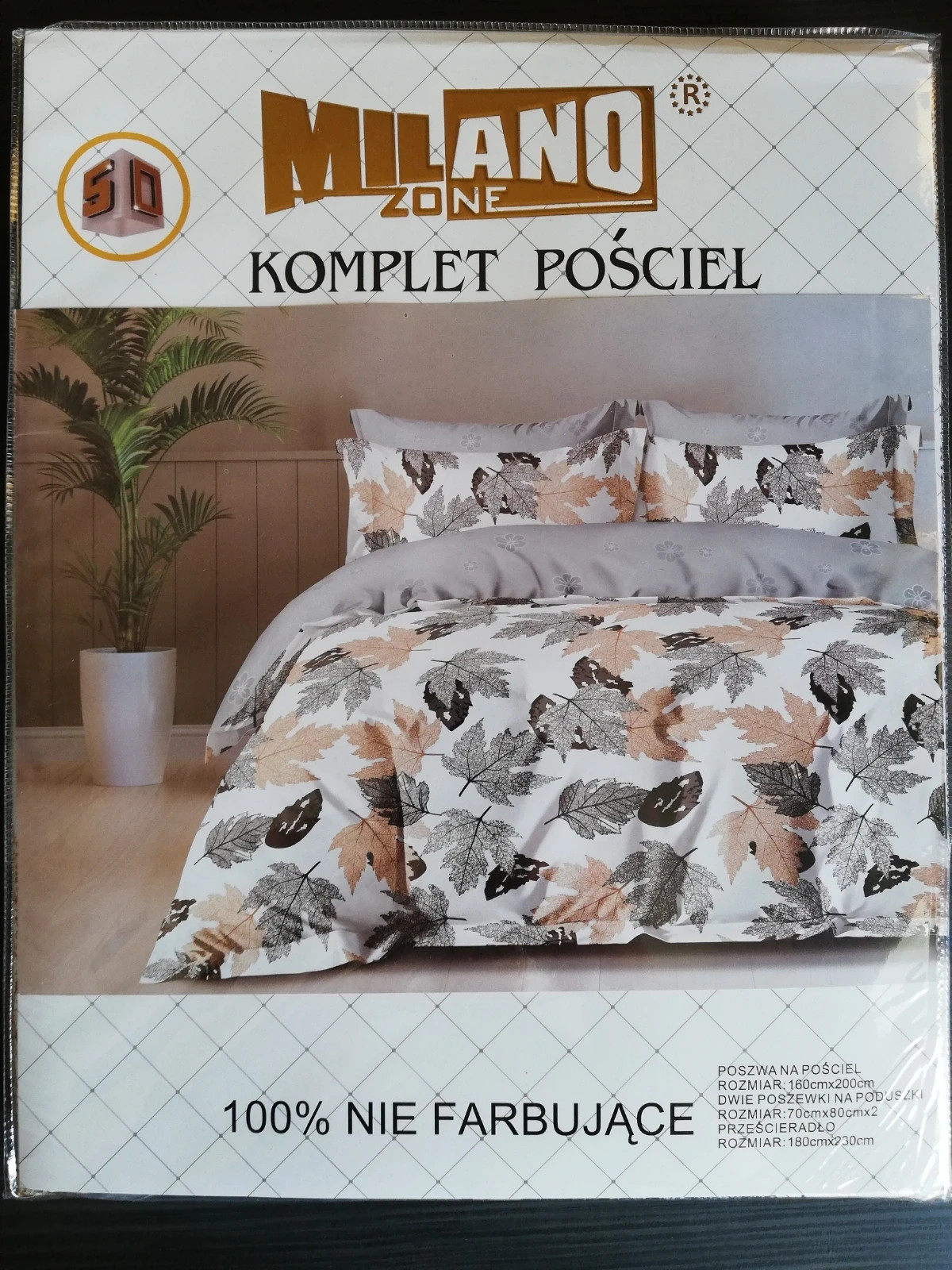 Komplet pościeli z prześcieradłem w jesienny print z najnowszej kolekcji rozm 160x200 cm