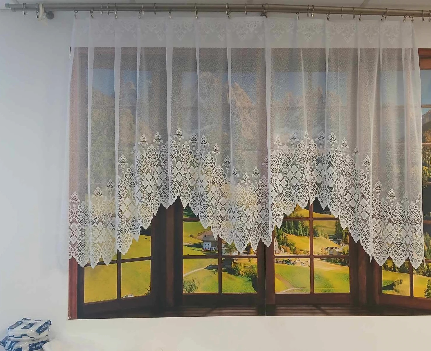 Firanka żakardowa gotowa wys 130x300 cm kolor biały firany do pokoju Nadia