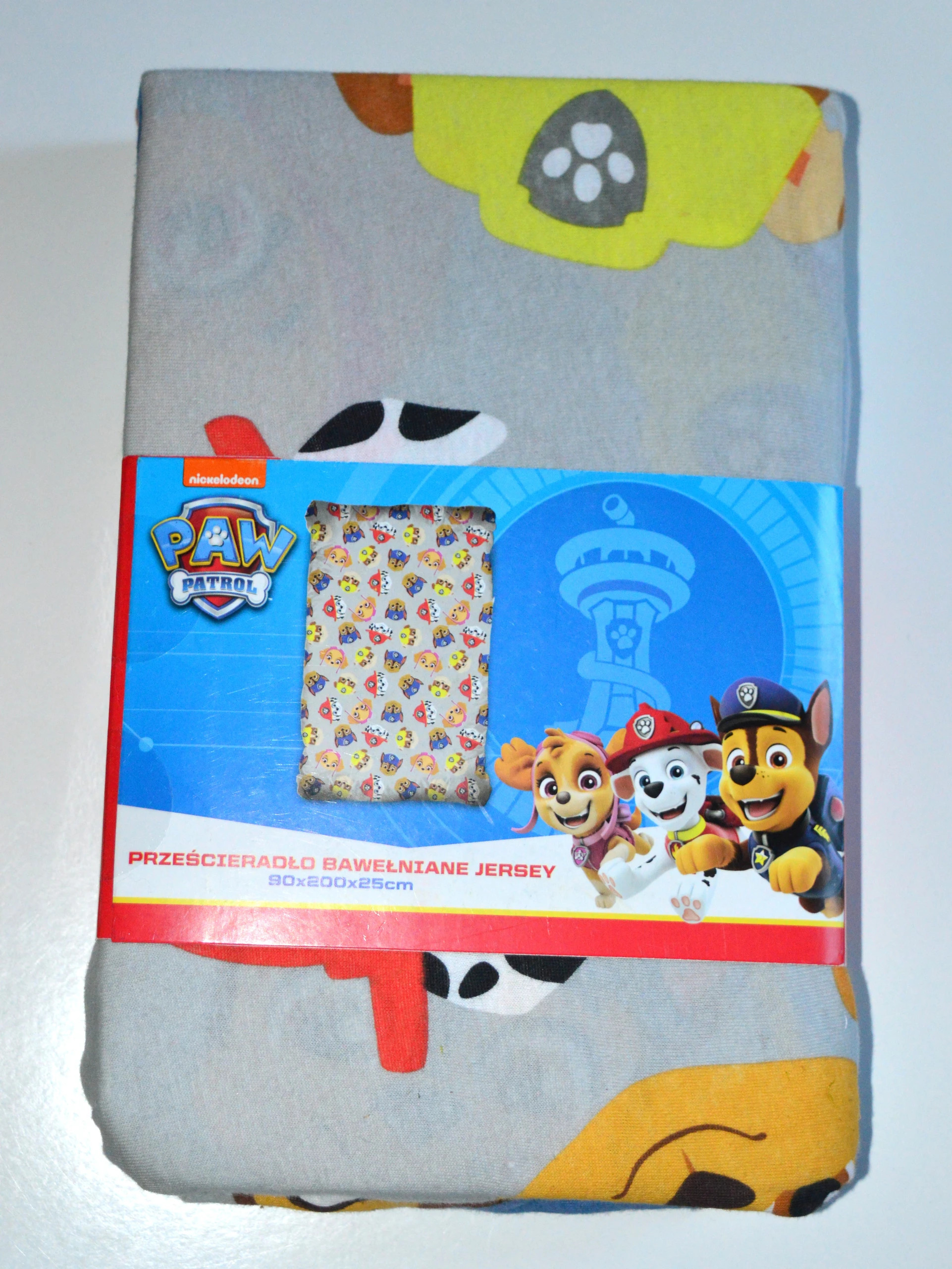 Prześcieradło bawełniane Jersey Paw Patrol / Psi Patrol